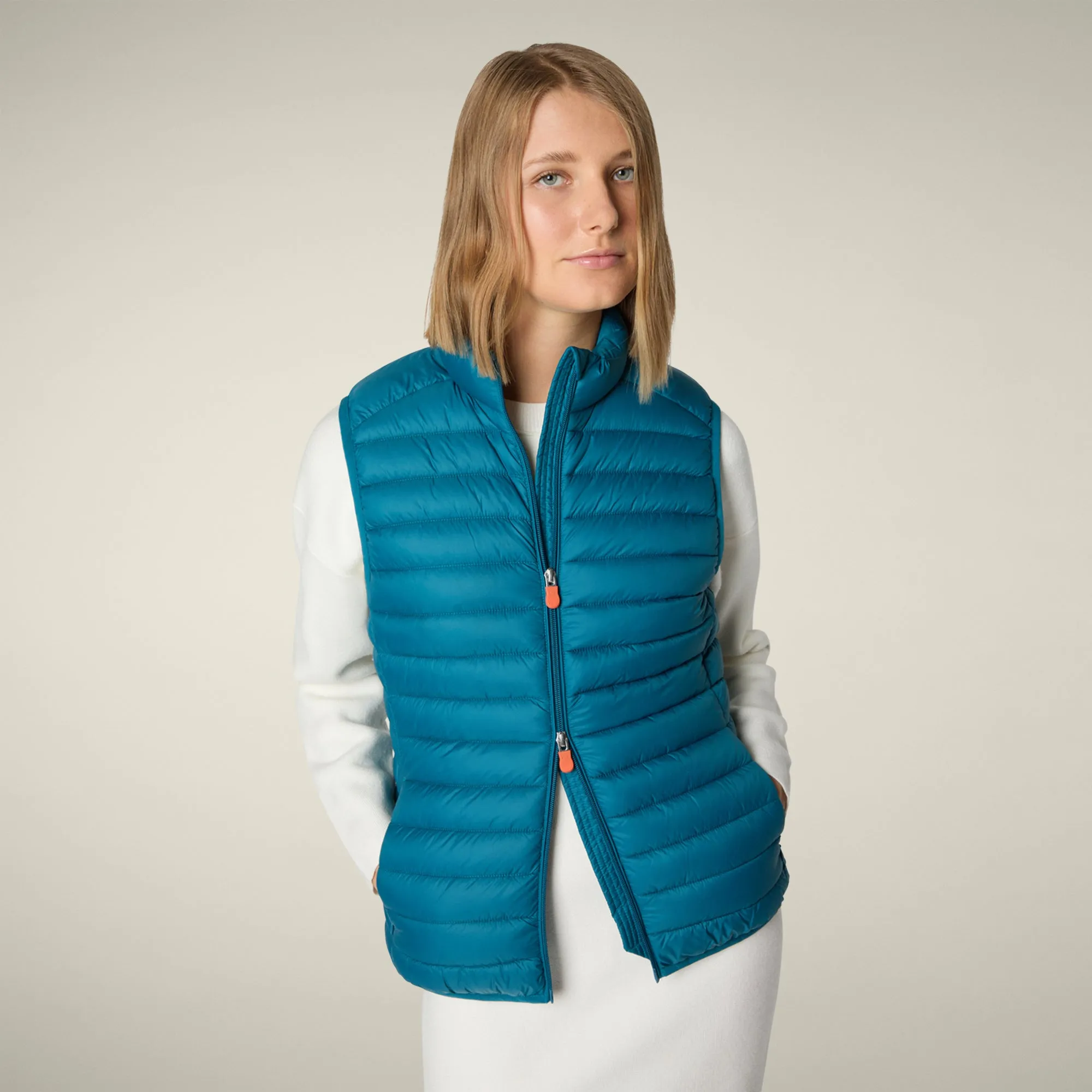 Women's Animal free puffer Vest Charlotte in horizon blue sold by Save The Duck product image thumbnail 4
