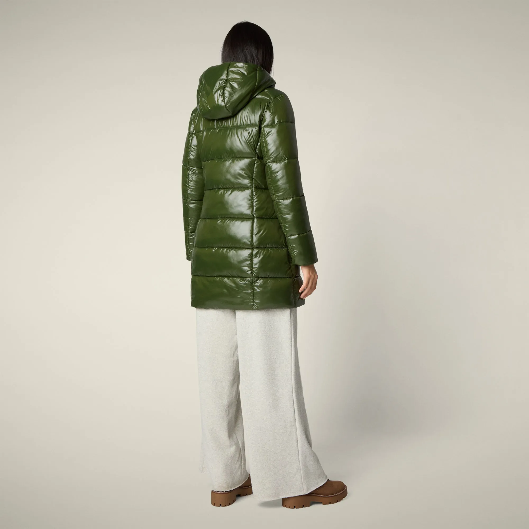 Women's Animal free puffer Coat ines in pine green sold by Save The Duck product image thumbnail 3