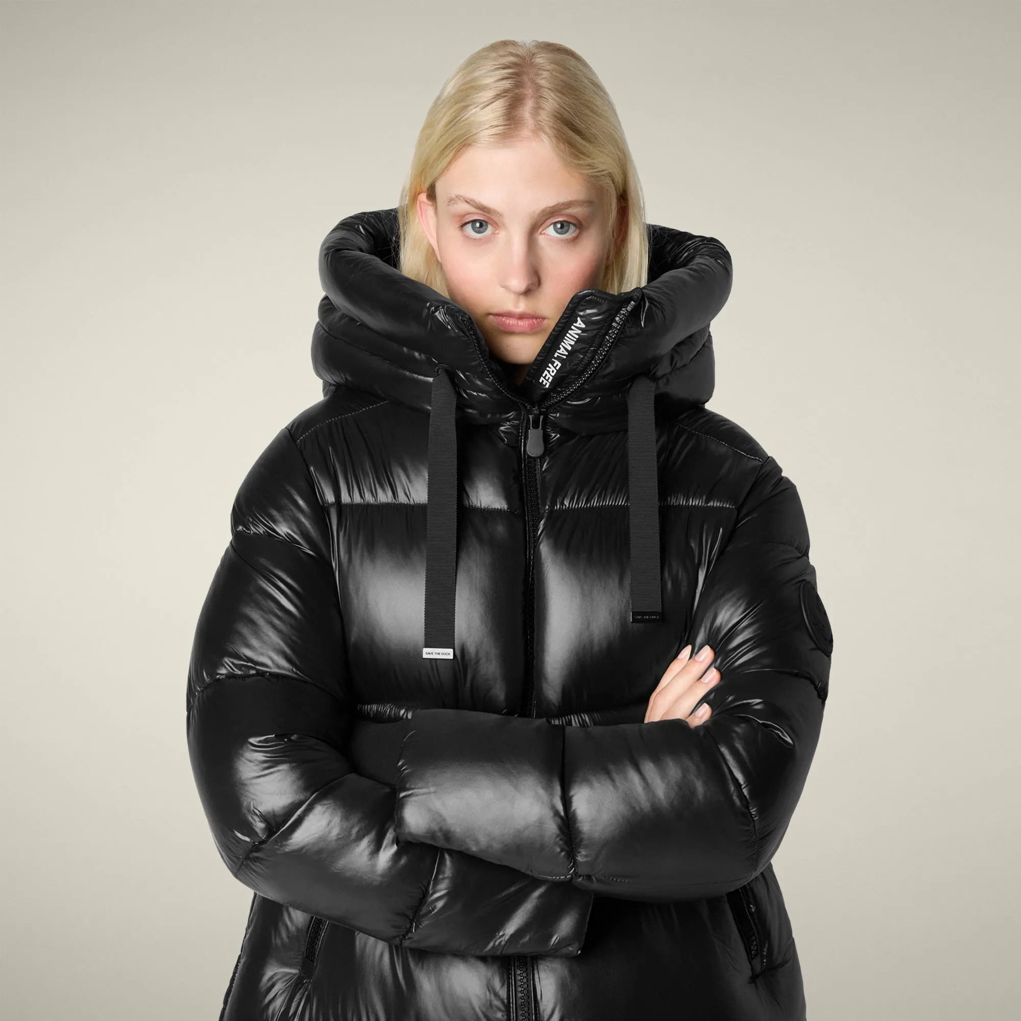 Women's Animal free puffer coat Isabel in black sold by Save The Duck product image thumbnail 4