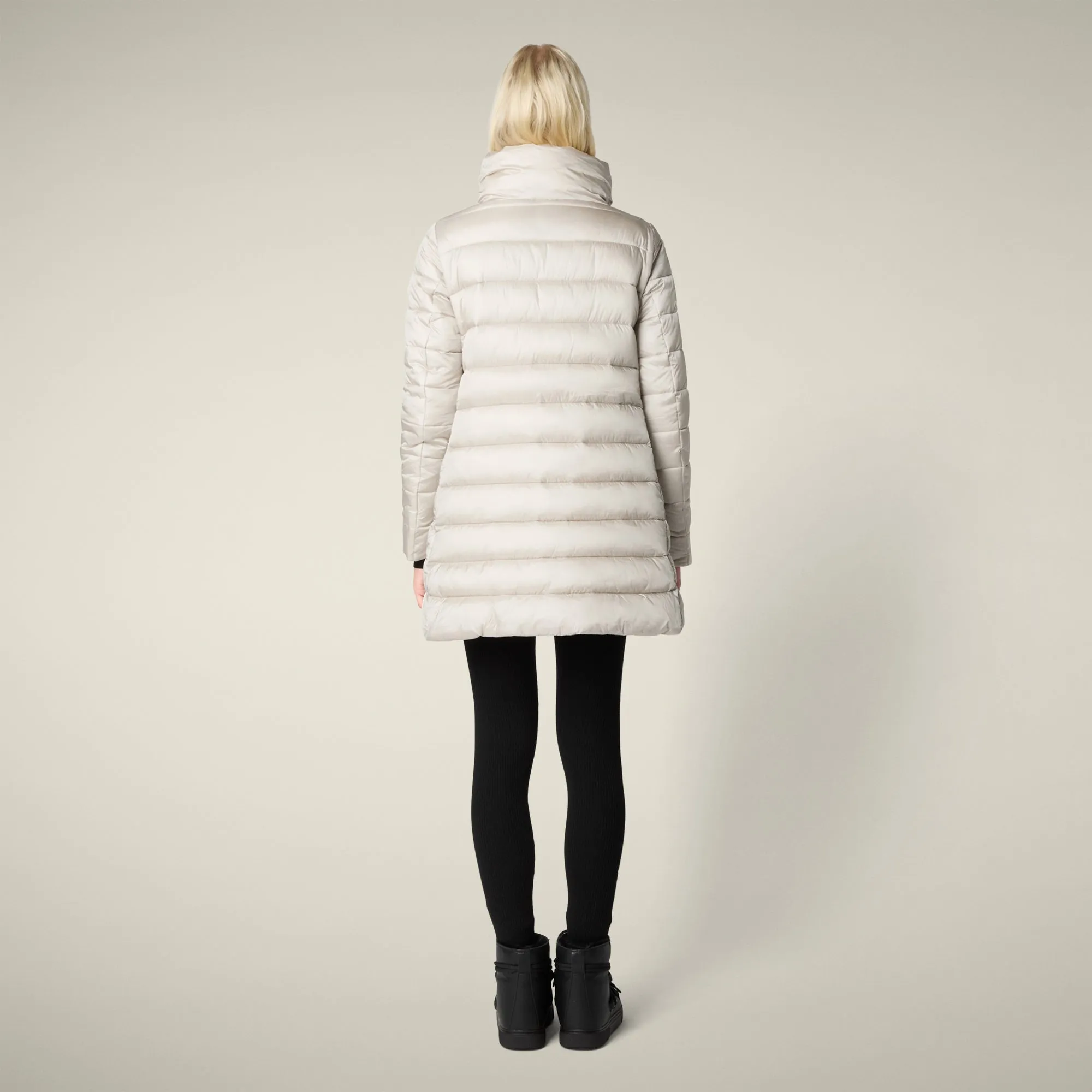 Women's Animal free puffer Jacket Lydia in Rainy Beige sold by Save The Duck product image thumbnail 3
