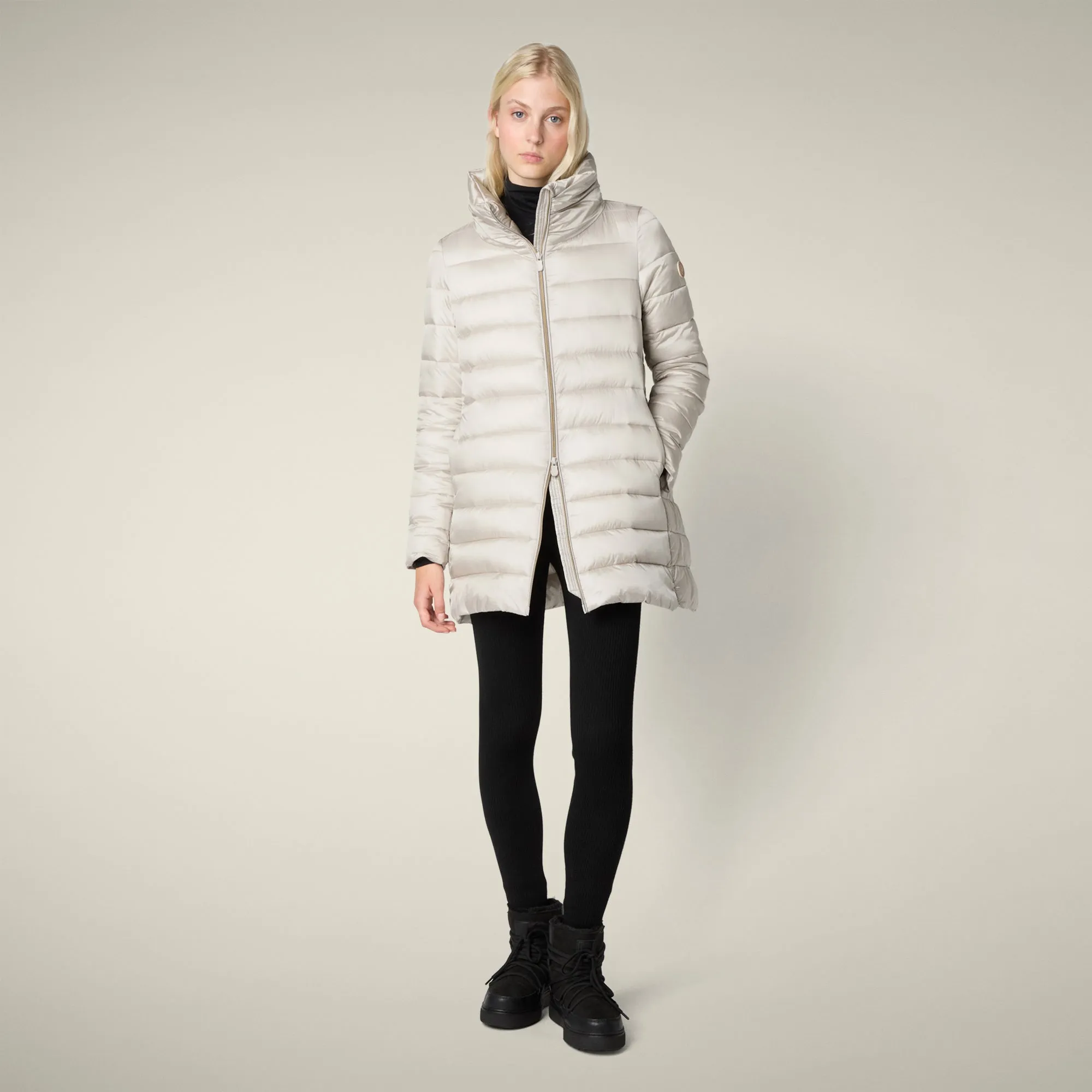 Women's Animal free puffer Jacket Lydia in Rainy Beige sold by Save The Duck product image thumbnail 2