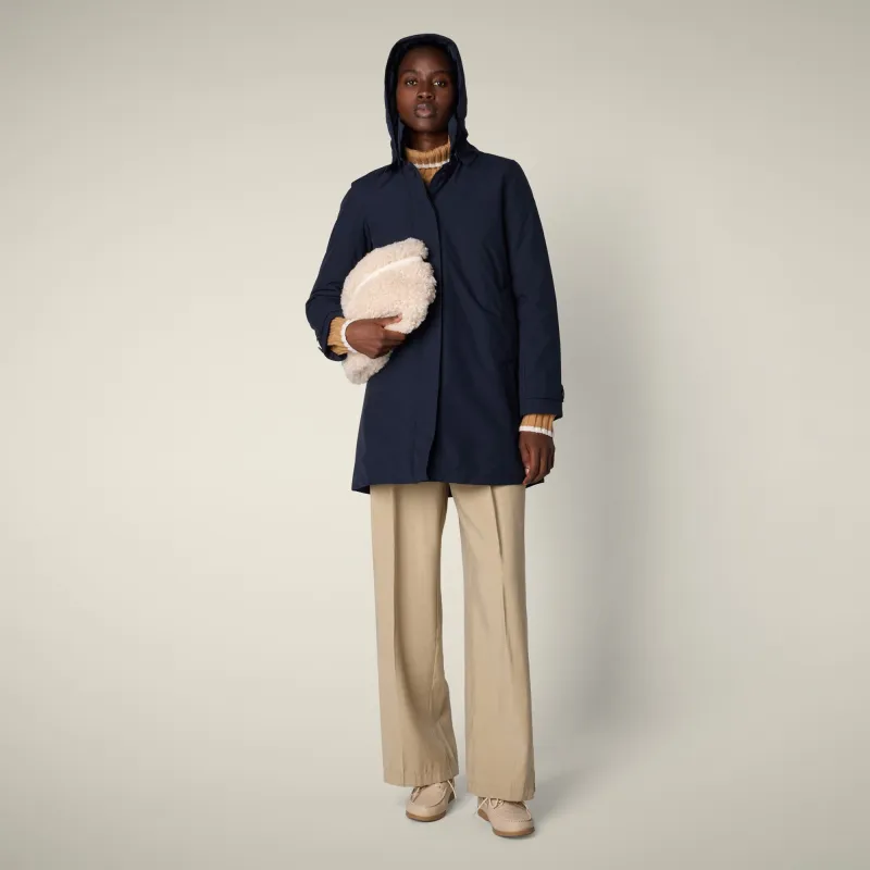 Women's Raincoat Embie in Blue Black sold by Save The Duck