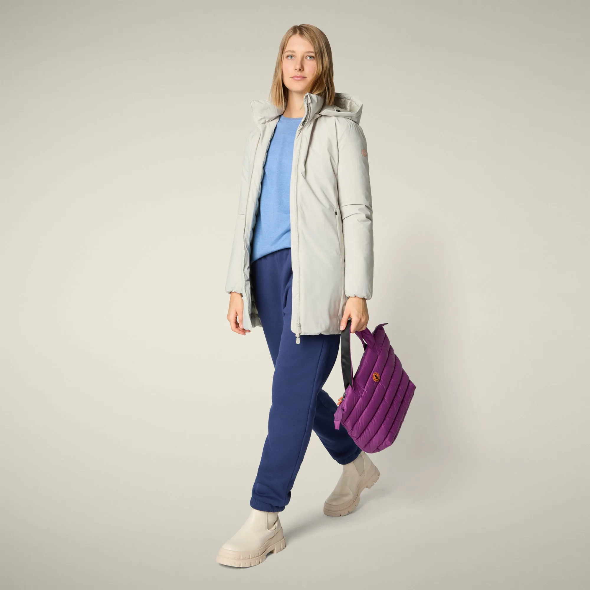 Women's Parka Rachel in Rainy Beige sold by Save The Duck