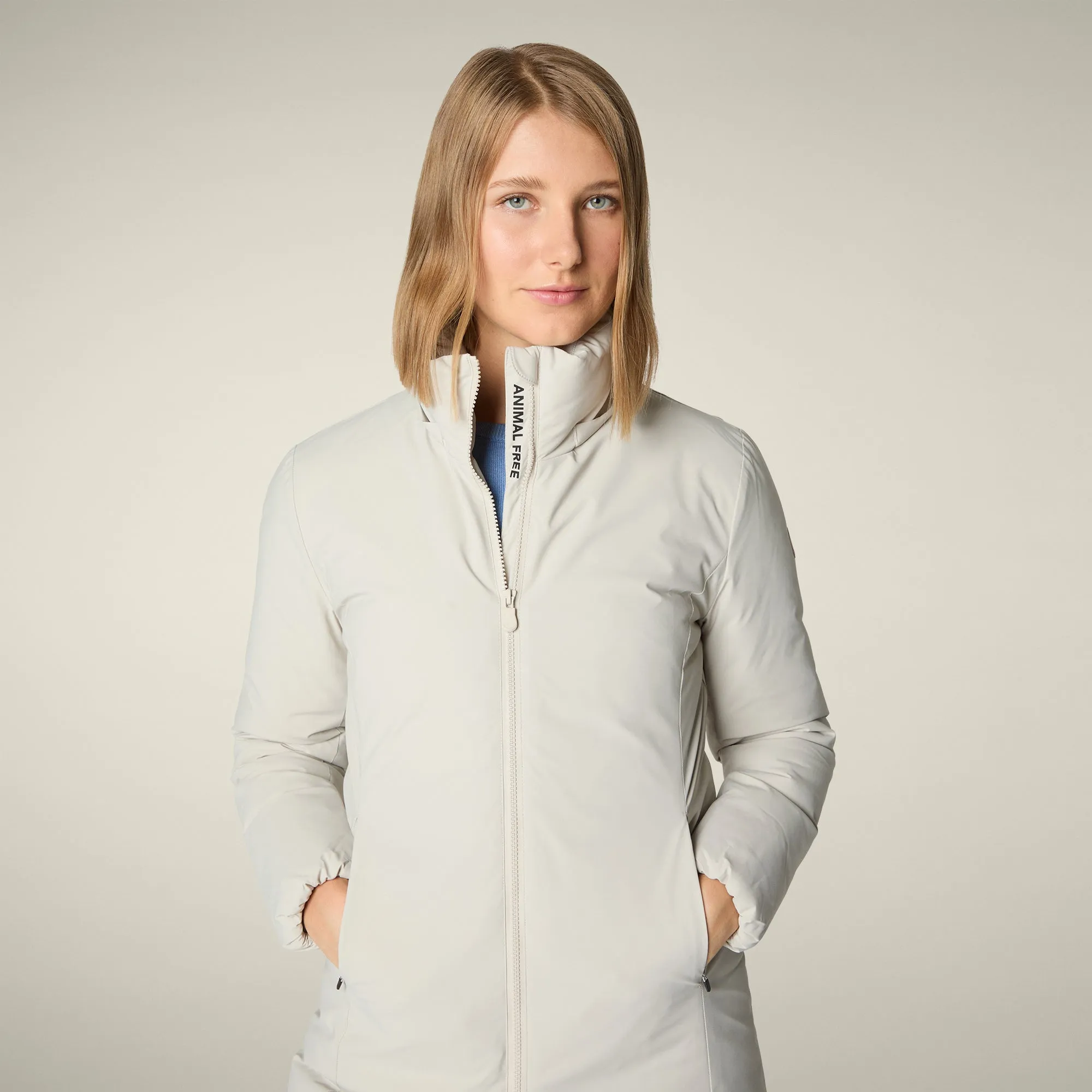 Women's Parka Rachel in Rainy Beige sold by Save The Duck product image thumbnail 4