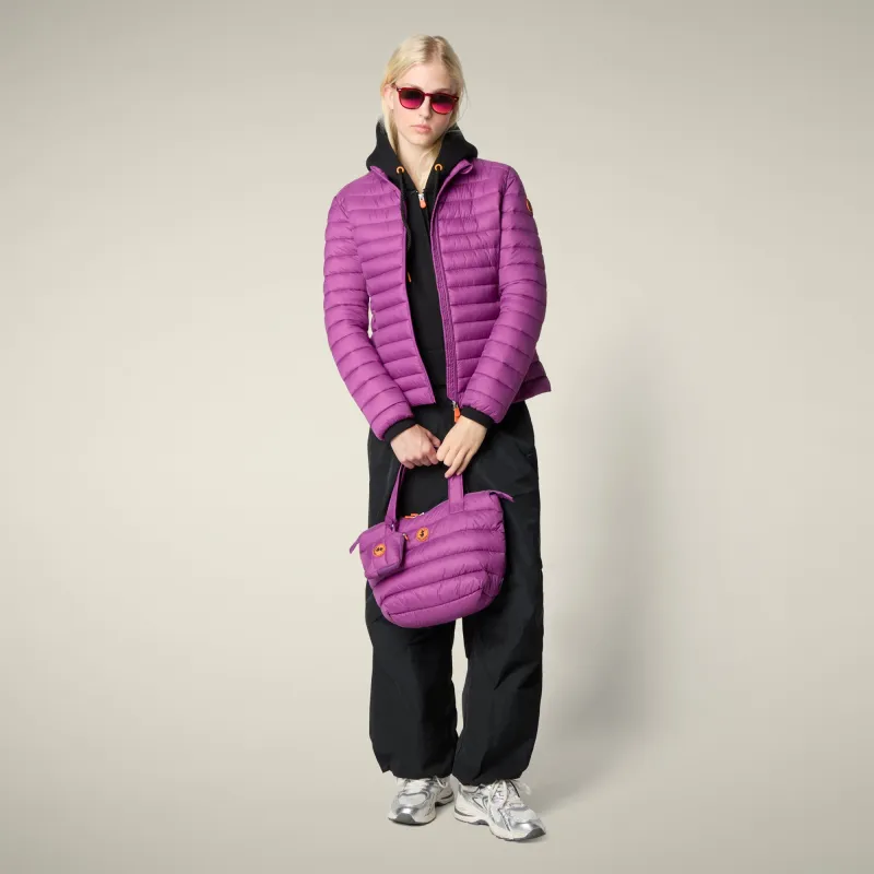 Women's Animal free puffer Jacket Carly in Cyclamen Violet sold by Save The Duck