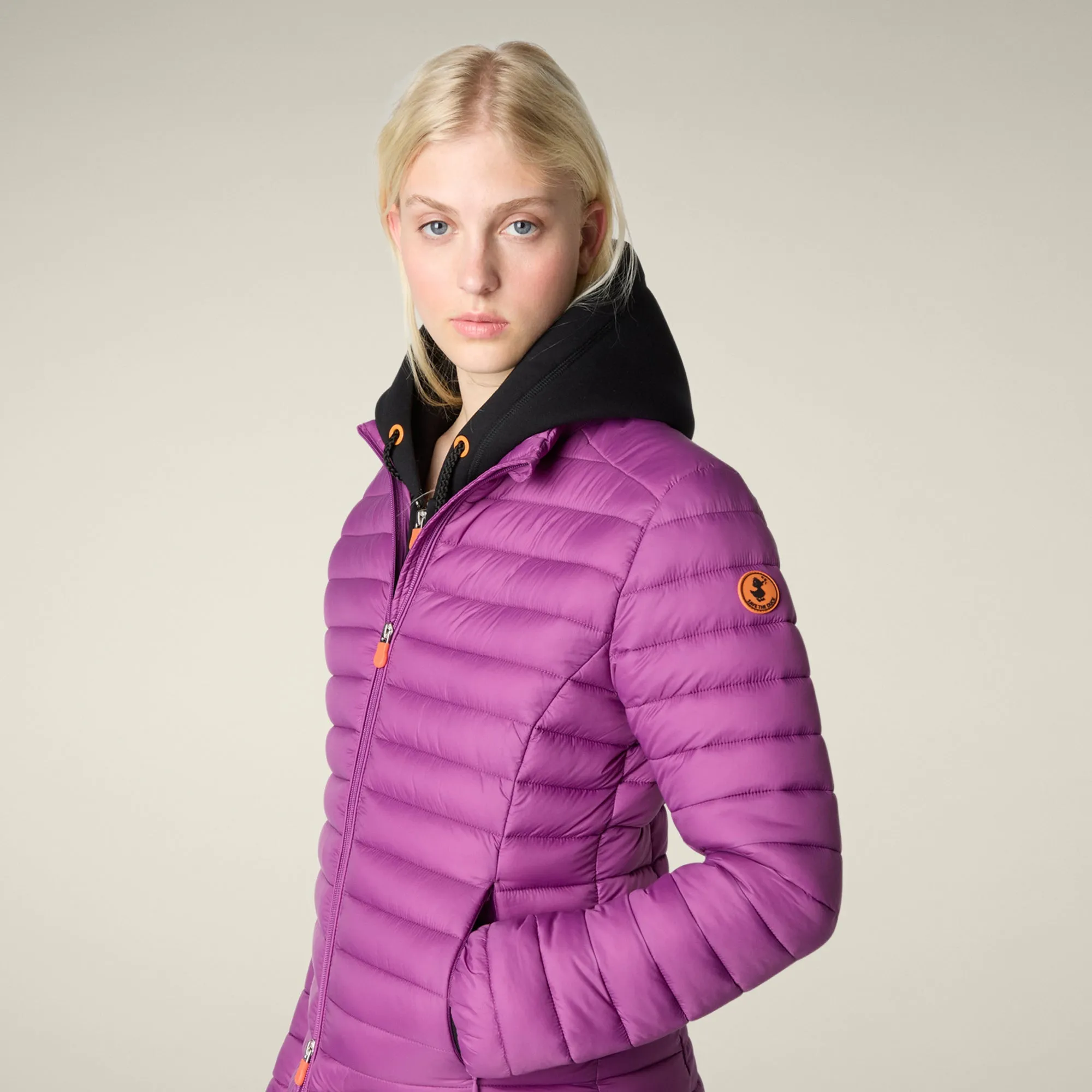 Women's Animal free puffer Jacket Carly in Cyclamen Violet sold by Save The Duck product image thumbnail 4