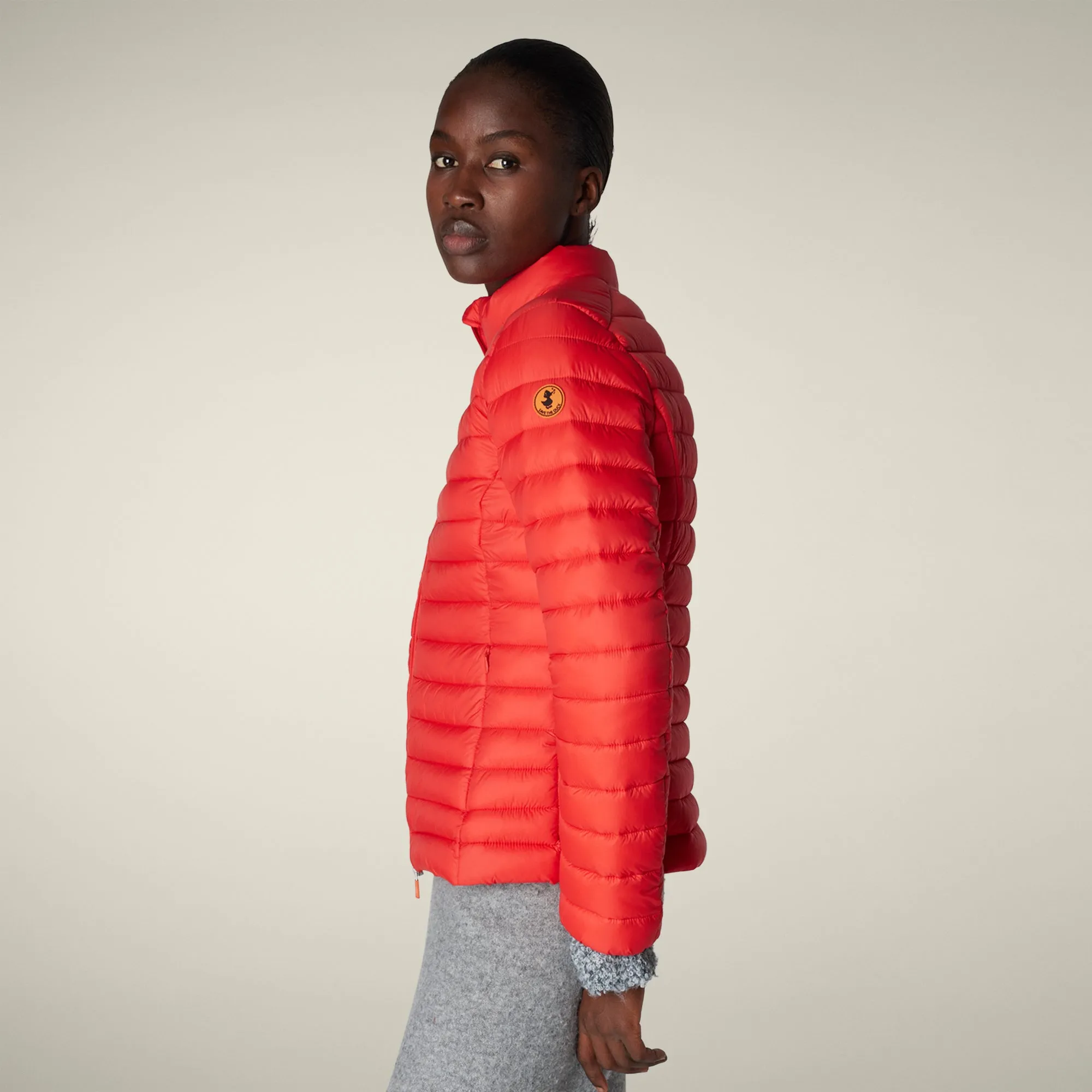 Women's animal free puffer jacket Carly in Fiery red sold by Save The Duck product image thumbnail 4