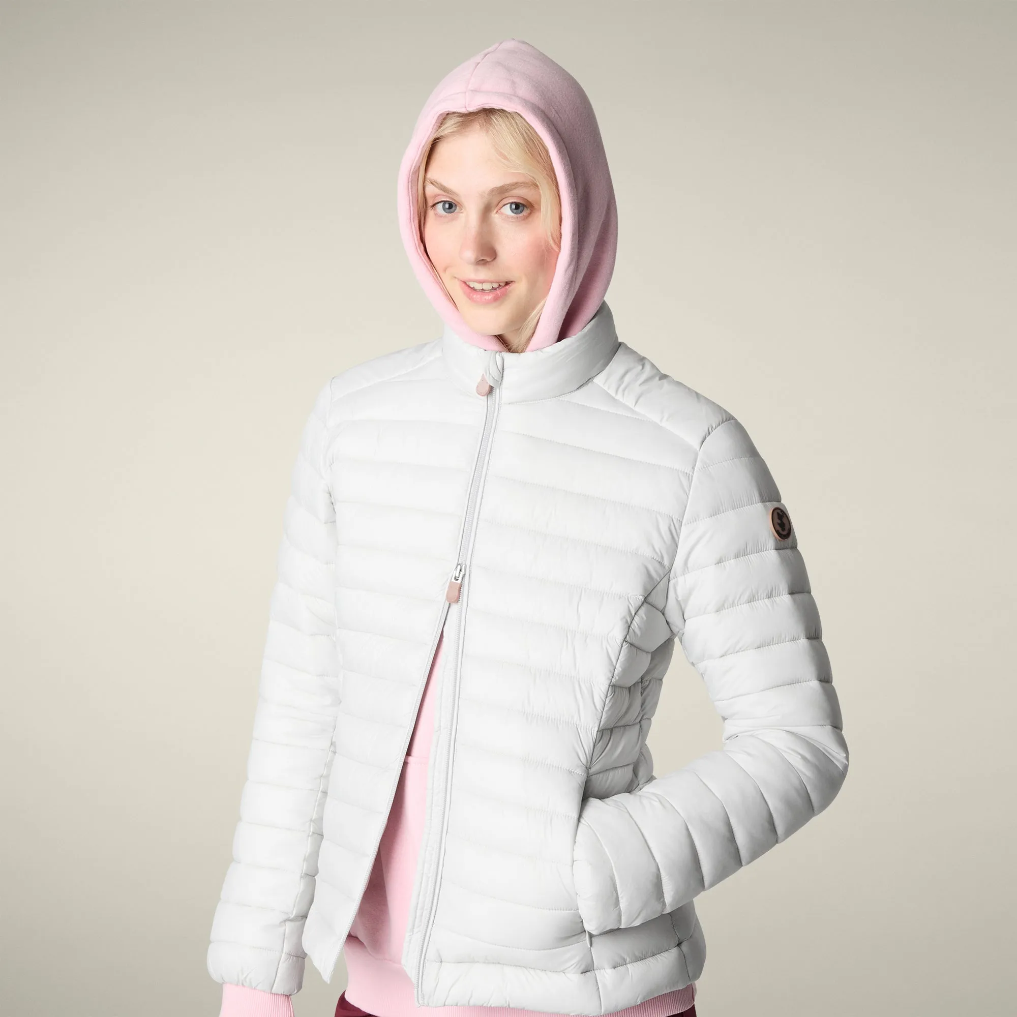 Women's Animal free puffer Jacket Carly in Frozen Grey sold by Save The Duck product image thumbnail 4