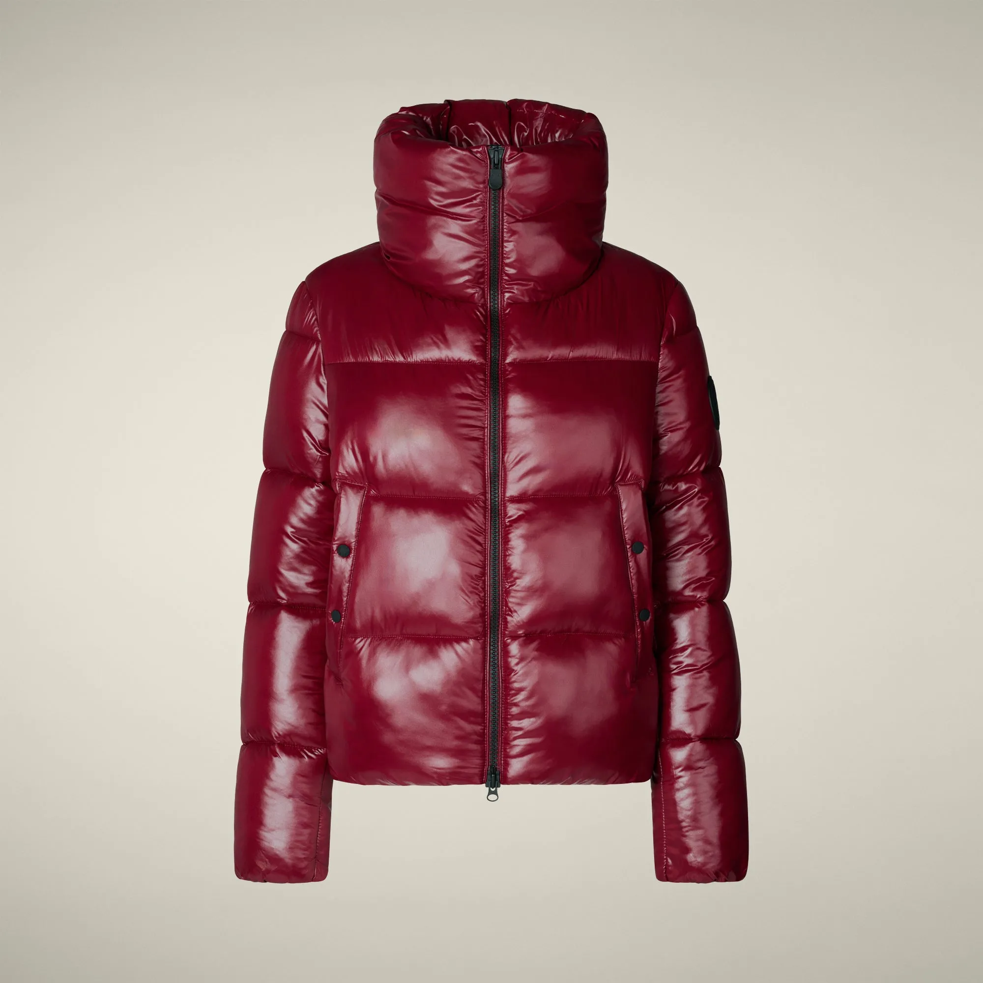 Women's Animal free puffer Jacket Isla in Wine Red sold by Save The Duck product image thumbnail 5