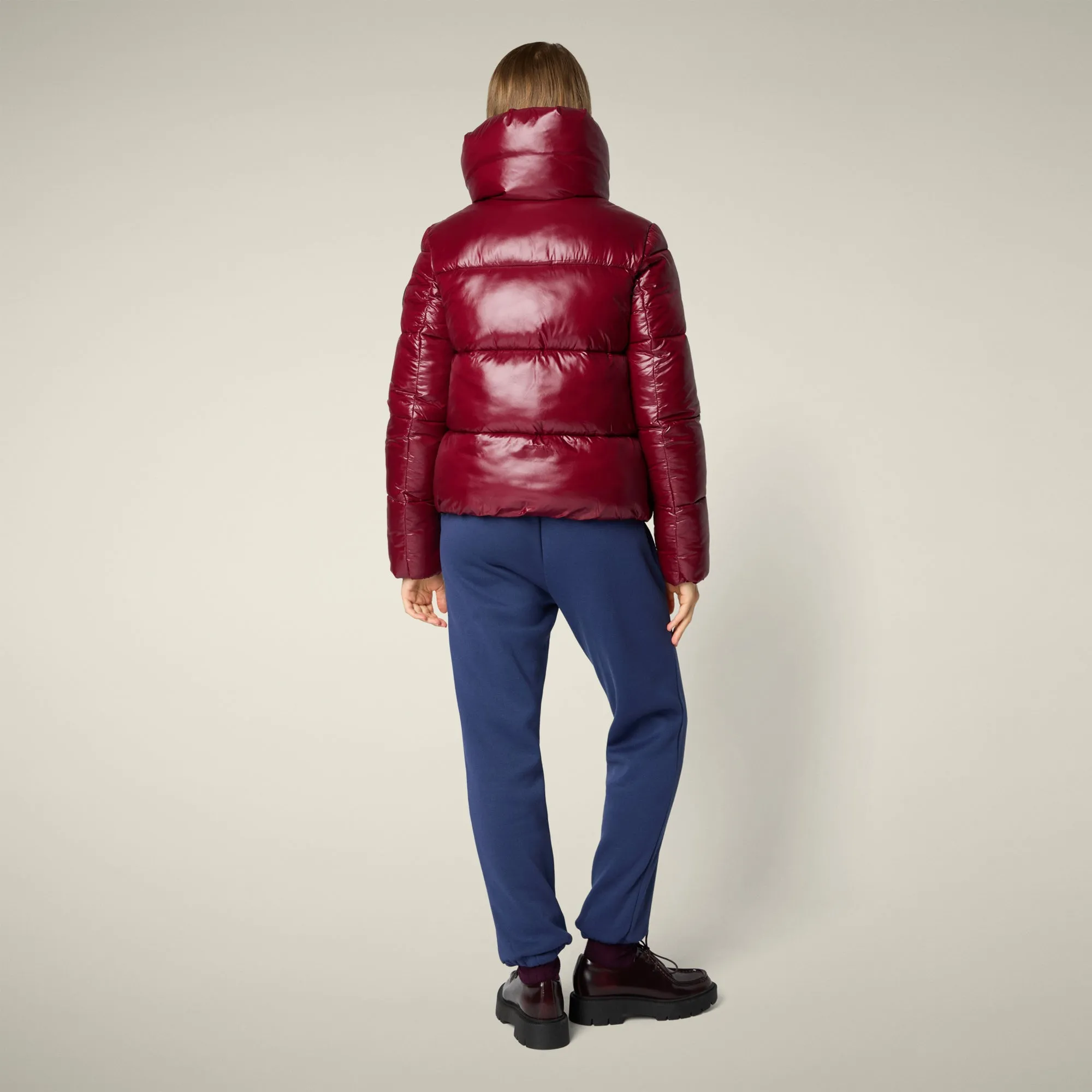 Women's Animal free puffer Jacket Isla in Wine Red sold by Save The Duck product image thumbnail 3