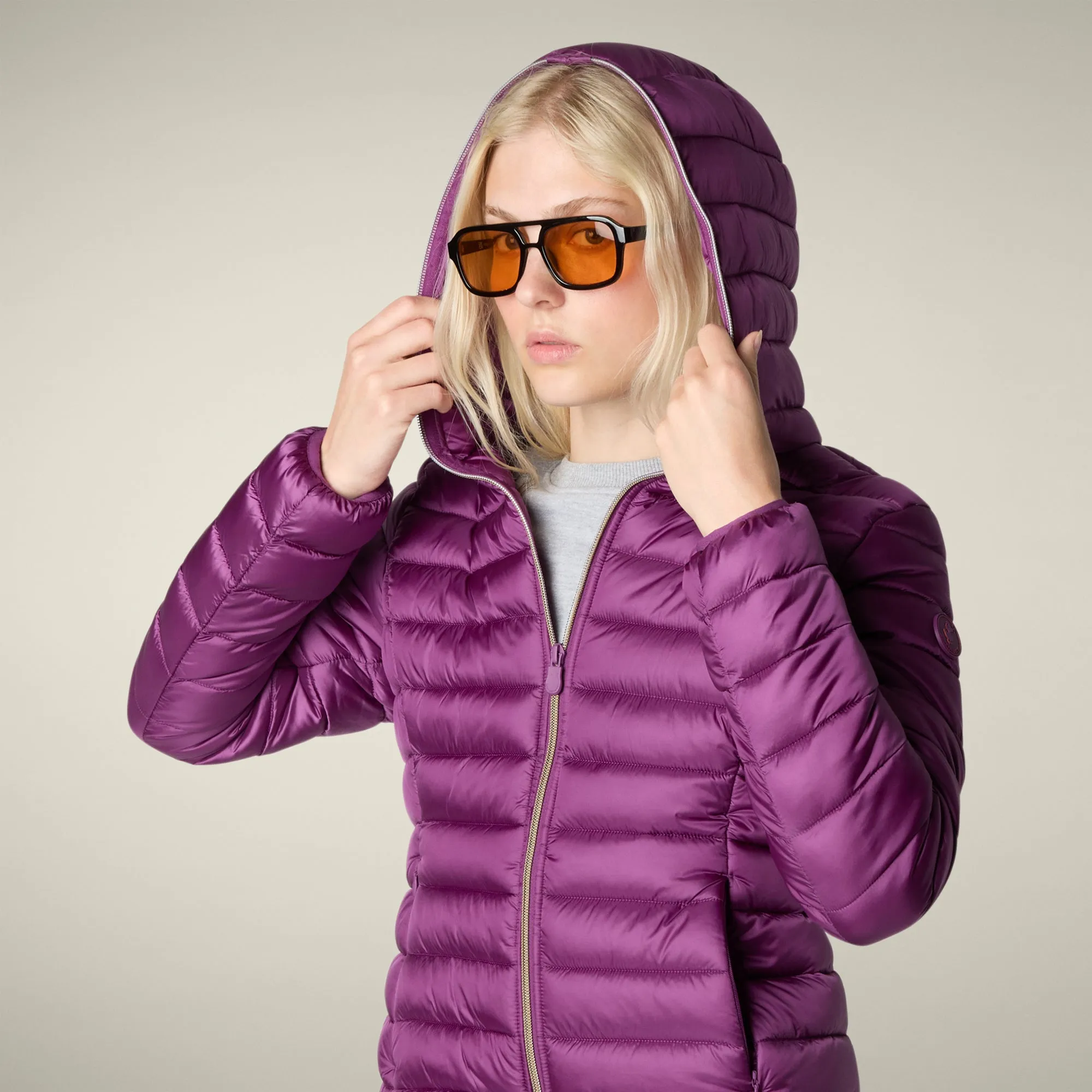 Women's Animal free puffer Jacket Alexis in Cyclamen Violet sold by Save The Duck product image thumbnail 4