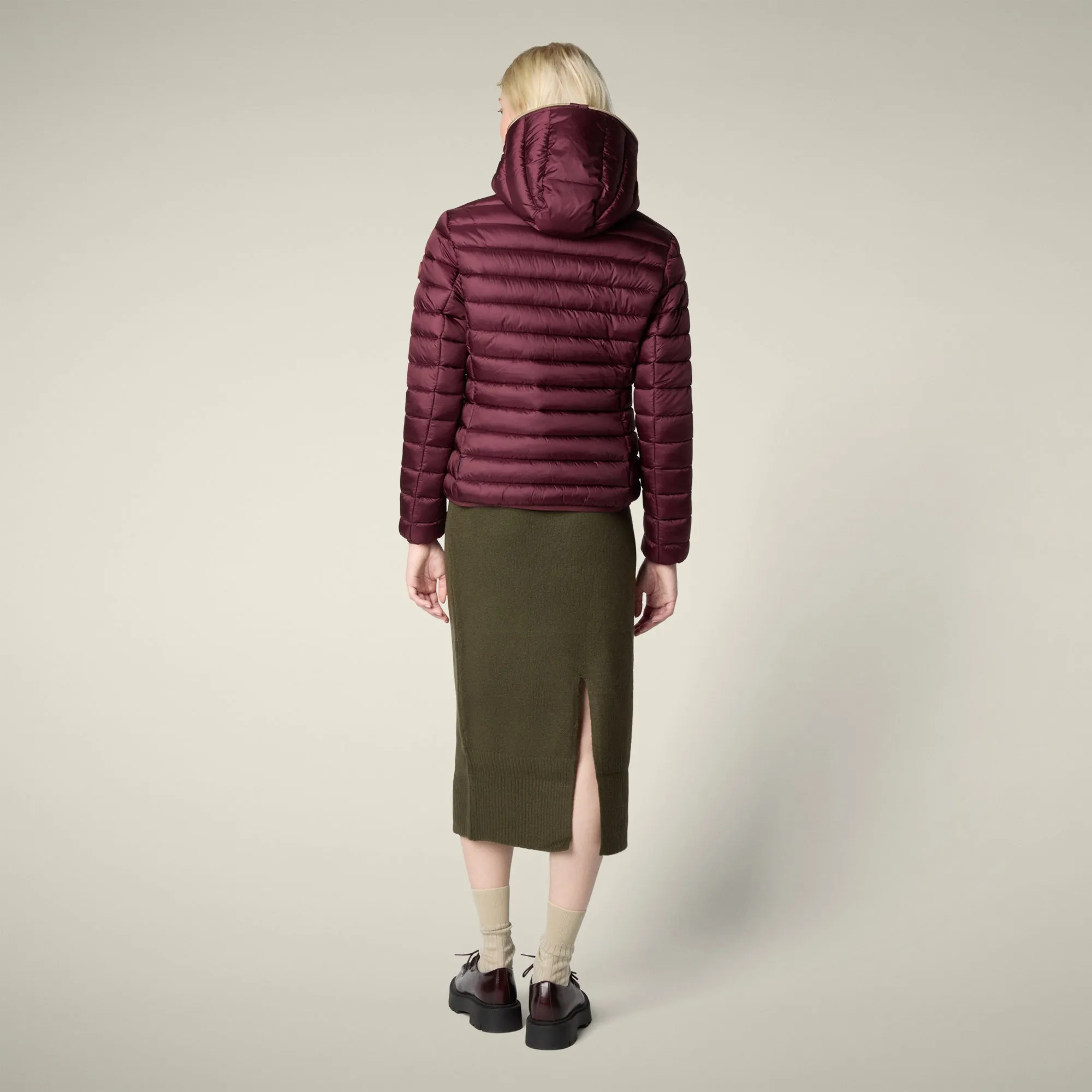 Women's animal free puffer jacket alexis in wine red sold by Save The Duck product image thumbnail 3