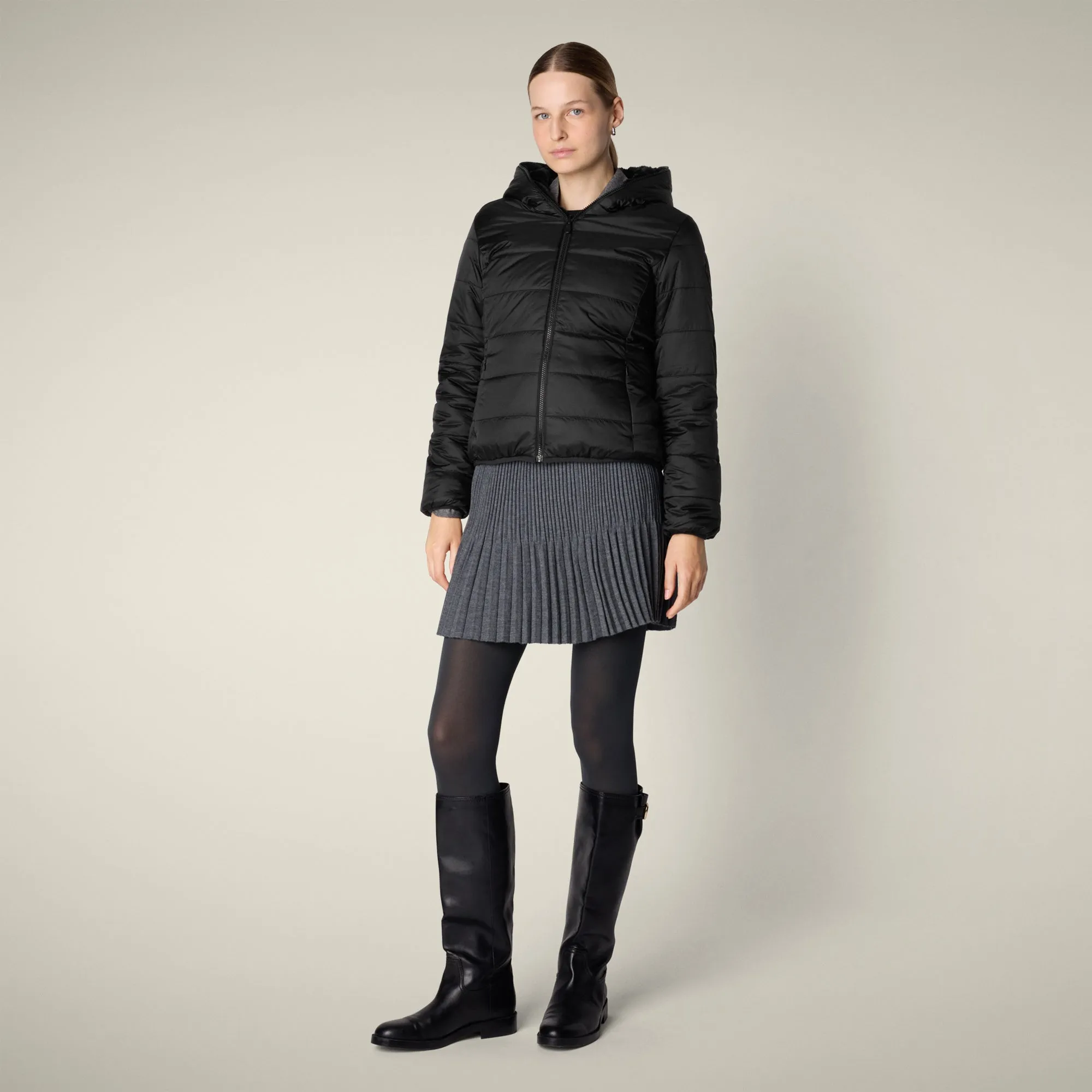 Women's Reversible Faux Fur Jacket este in black sold by Save The Duck product image thumbnail 4