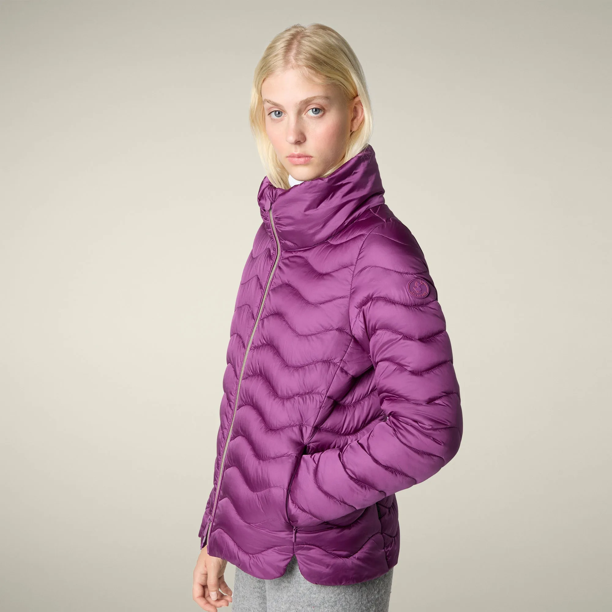 Women's Animal free puffer Jacket Peridot in Cyclamen Violet sold by Save The Duck product image thumbnail 4