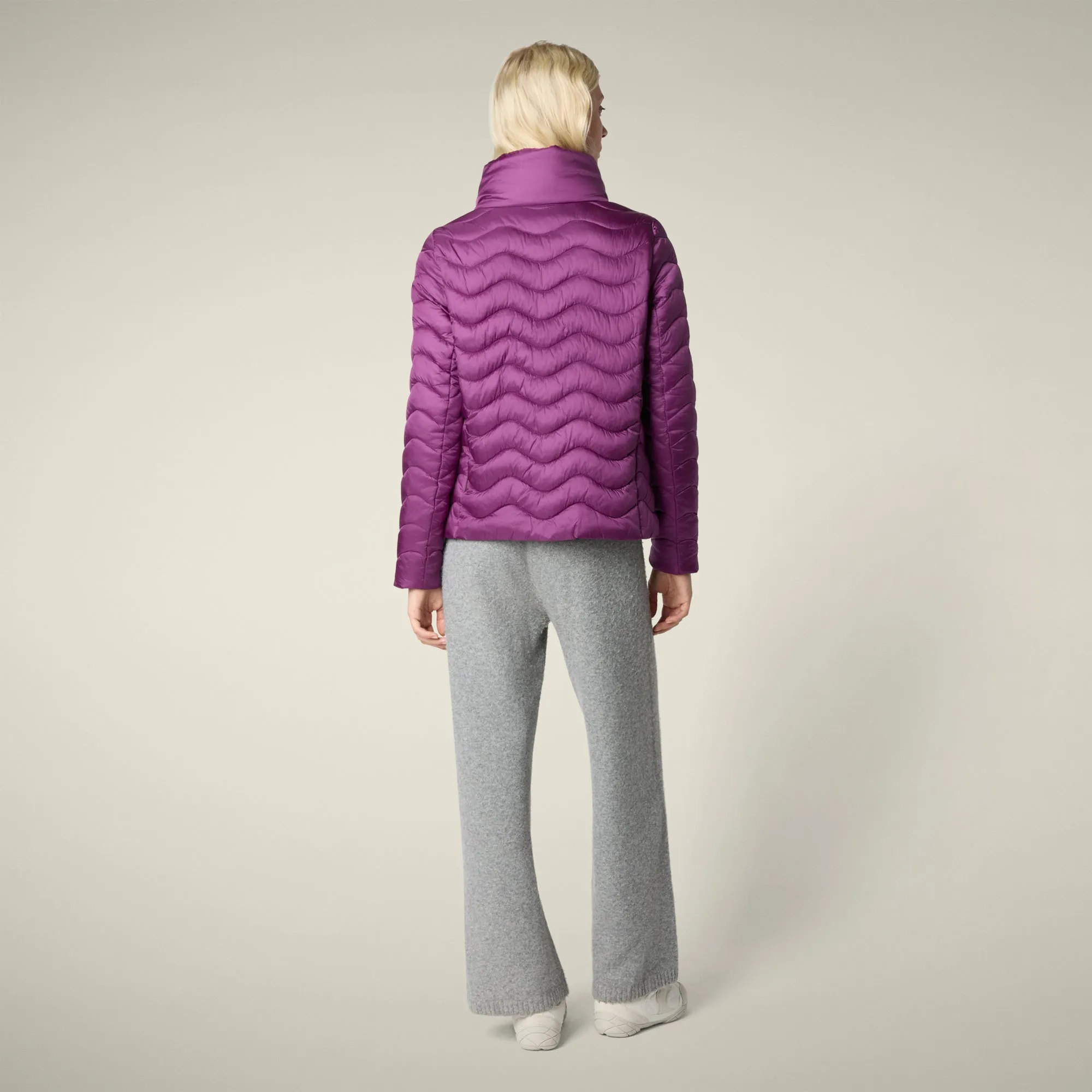 Women's Animal free puffer Jacket Peridot in Cyclamen Violet sold by Save The Duck product image thumbnail 3