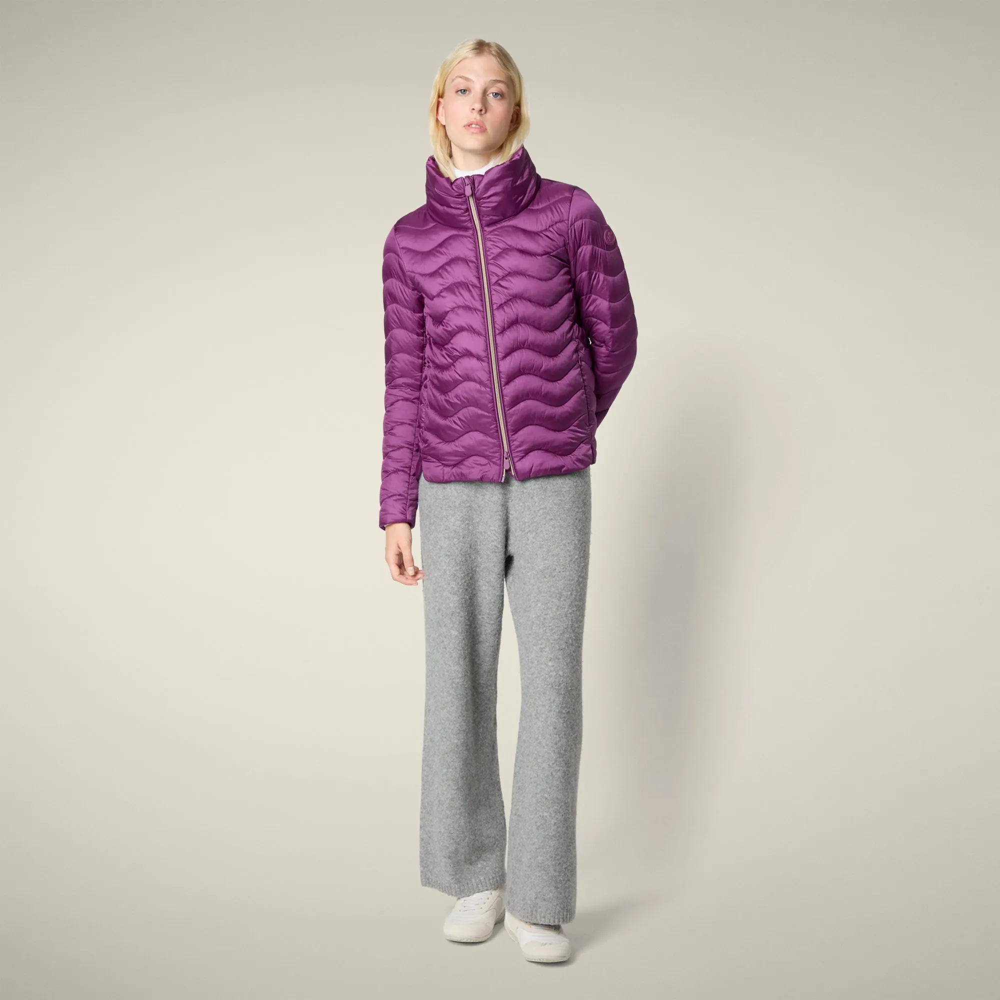 Women's Animal free puffer Jacket Peridot in Cyclamen Violet sold by Save The Duck product image thumbnail 2