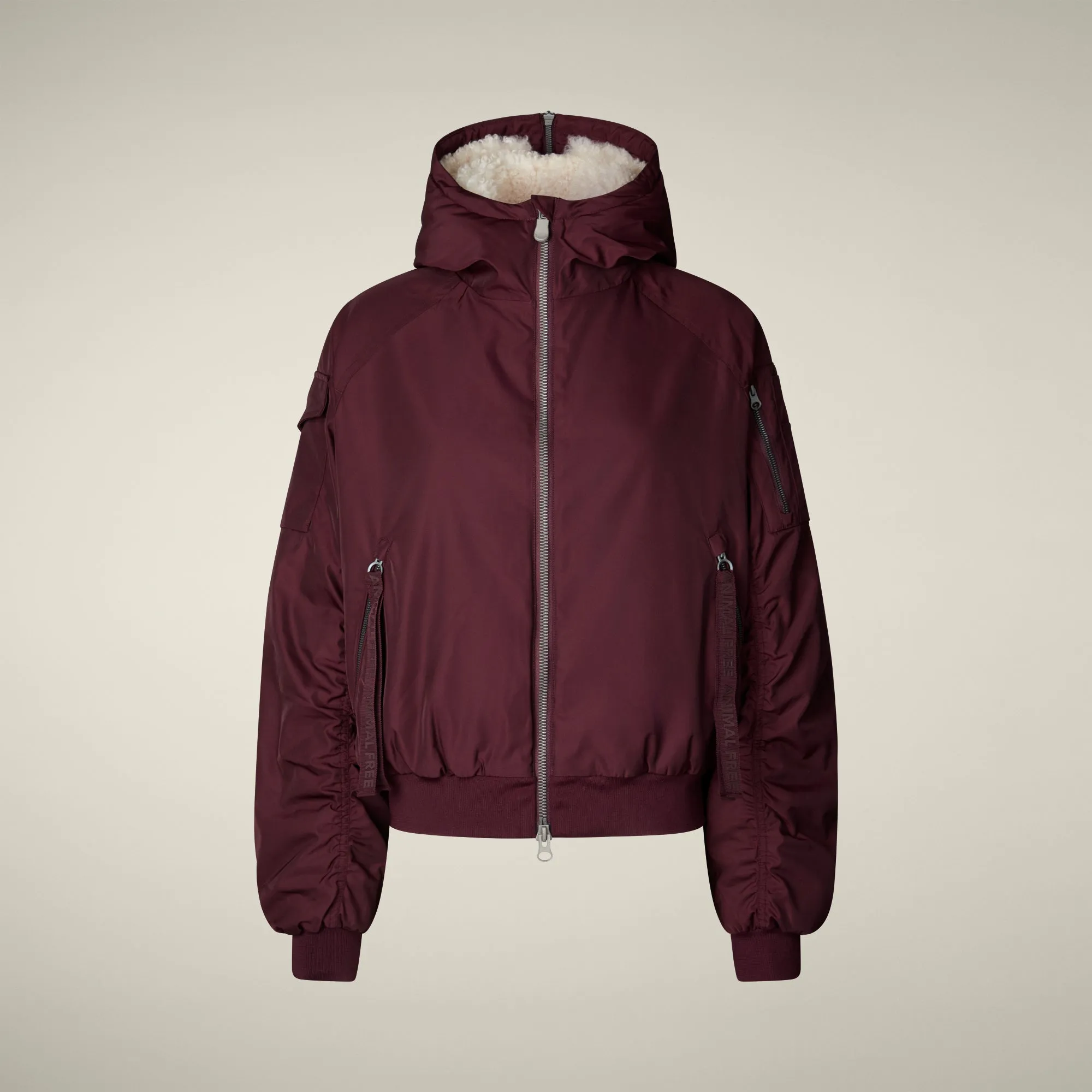 Women's bomber jacket Gaga in wine red sold by Save The Duck product image thumbnail 5