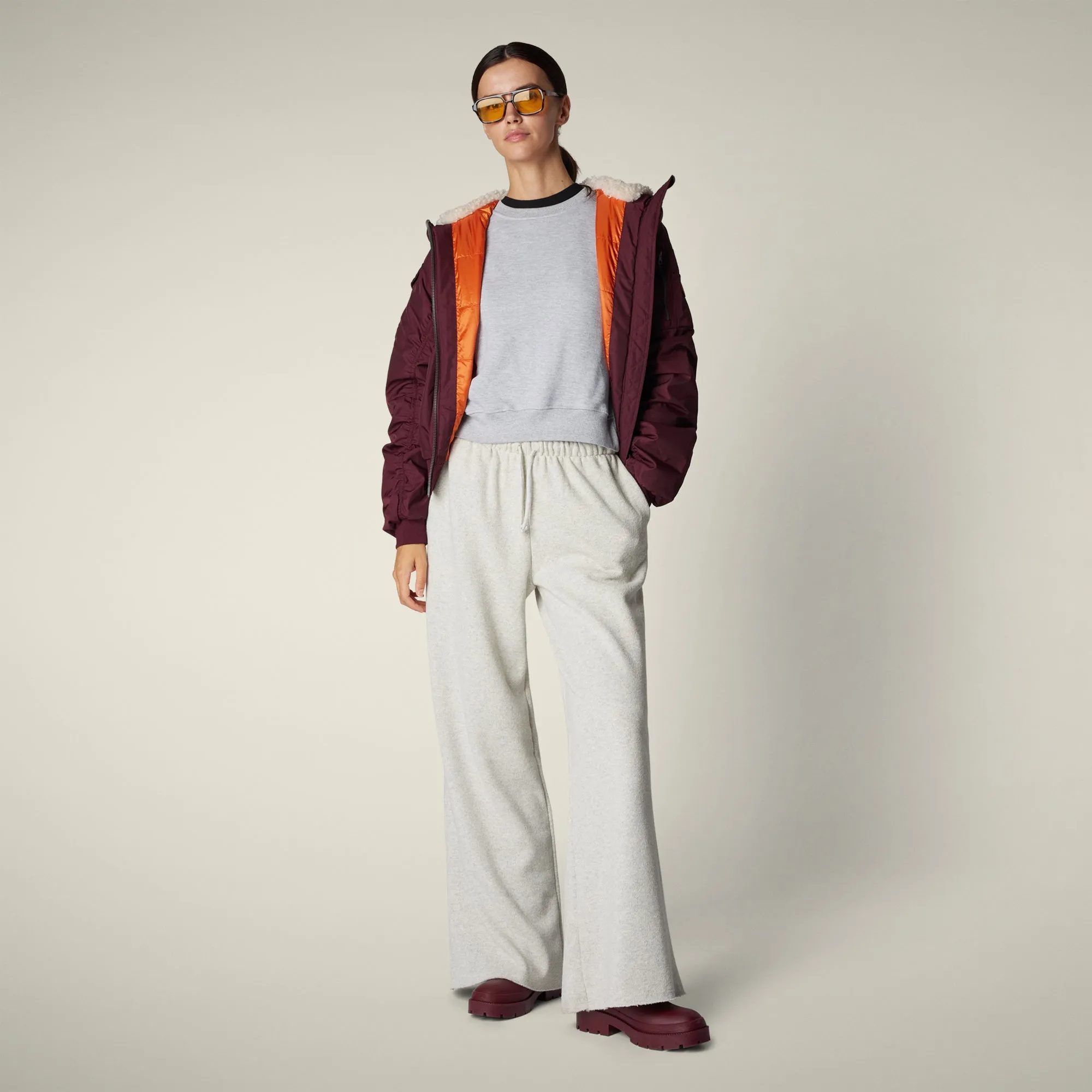 Women's bomber jacket Gaga in wine red sold by Save The Duck