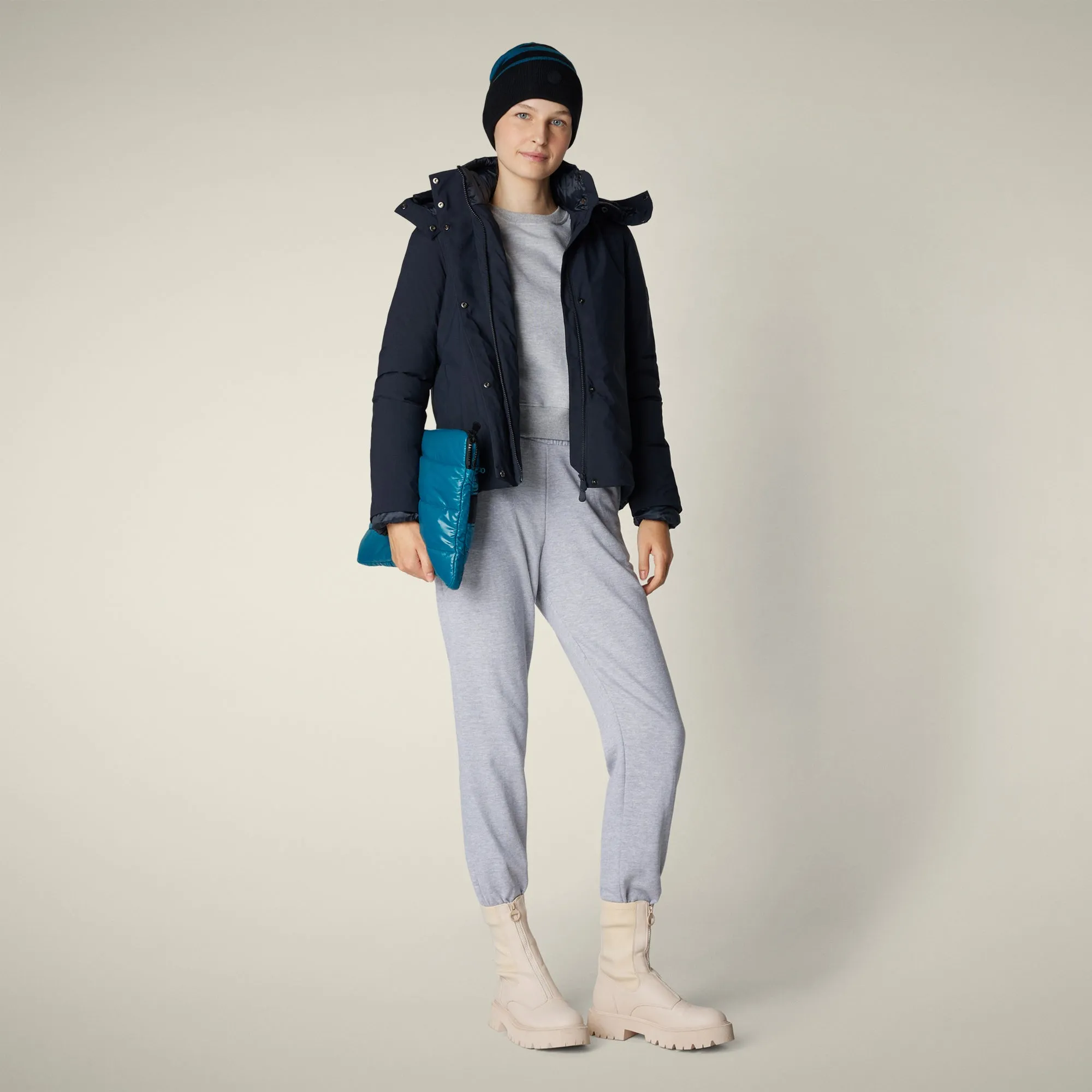 Women's Jacket Elaine in Blue Black sold by Save The Duck