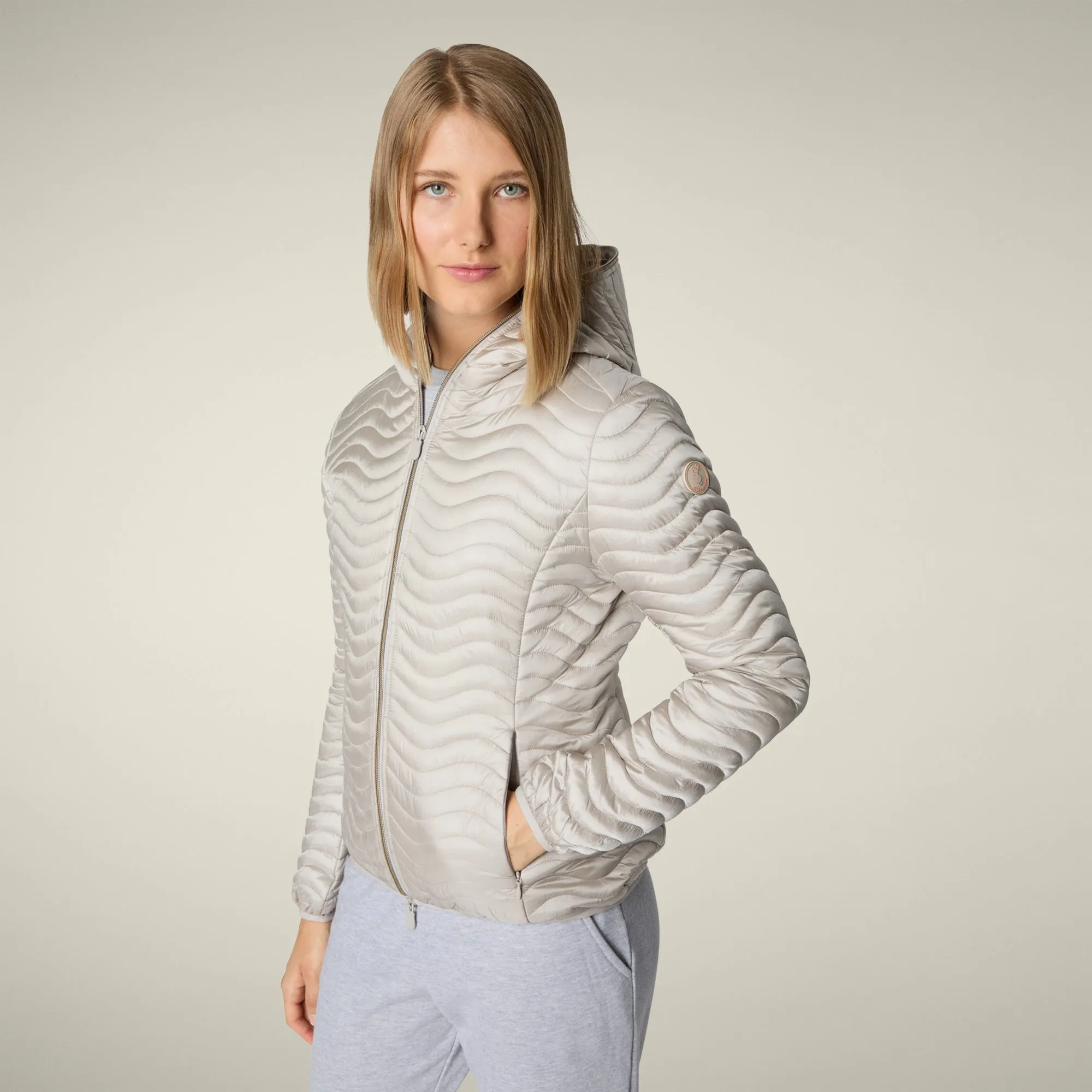 Women's Animal free puffer jacket Melody in beige sold by Save The Duck product image thumbnail 4