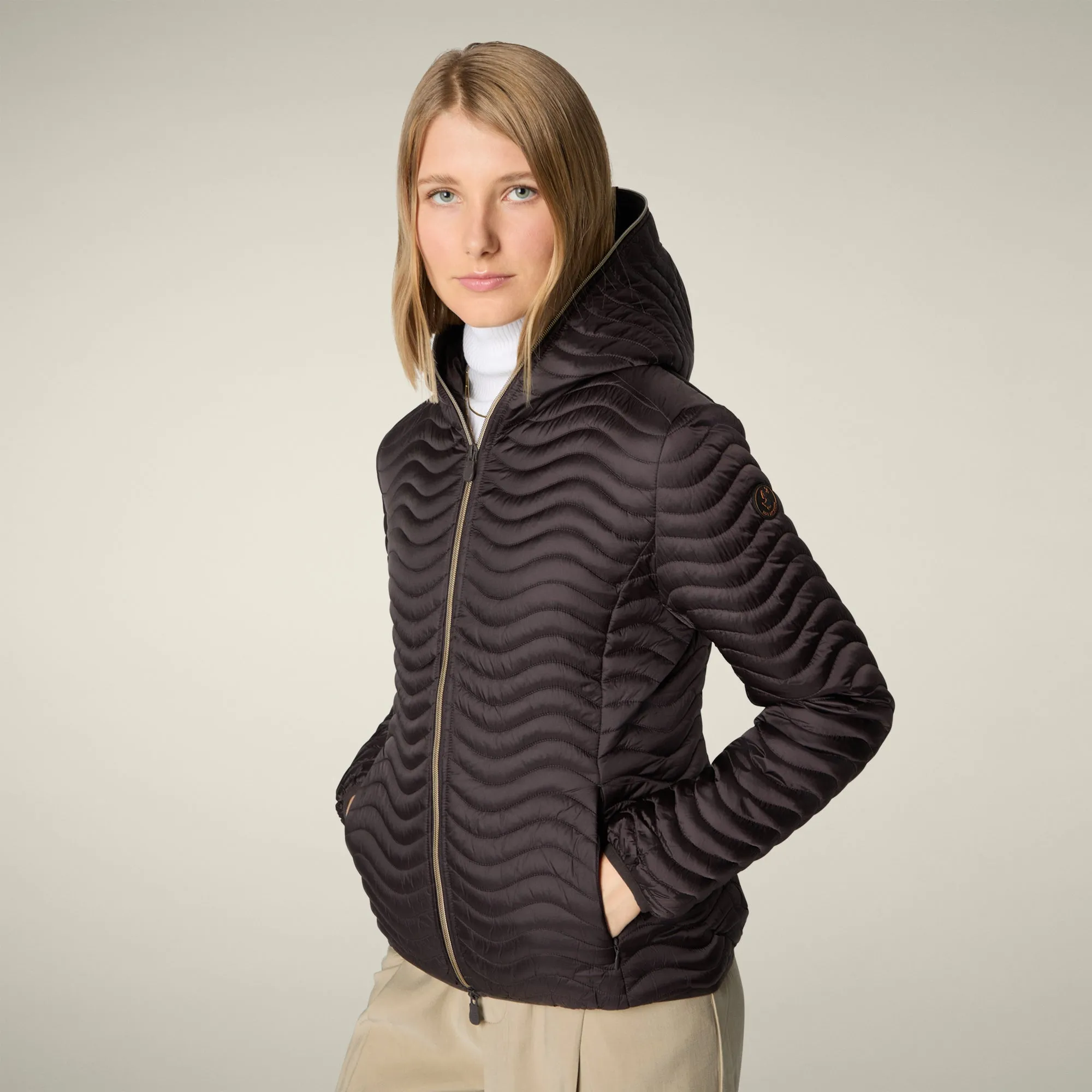Women's Animal free puffer jacket Melody in brown black sold by Save The Duck product image thumbnail 4