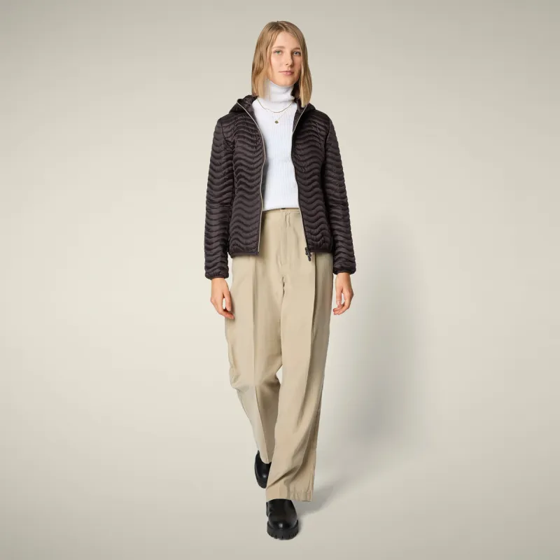 Women's Animal free puffer jacket Melody in brown black sold by Save The Duck