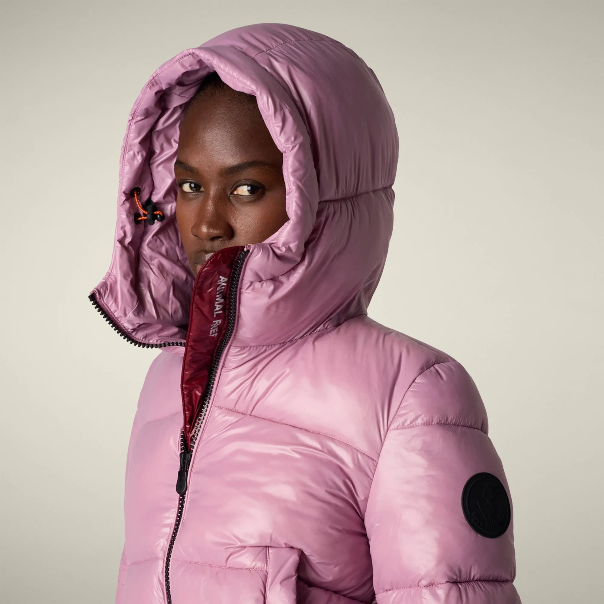 Women's animal free puffer jacket biddy in wild orchid sold by Save The Duck product image thumbnail 4