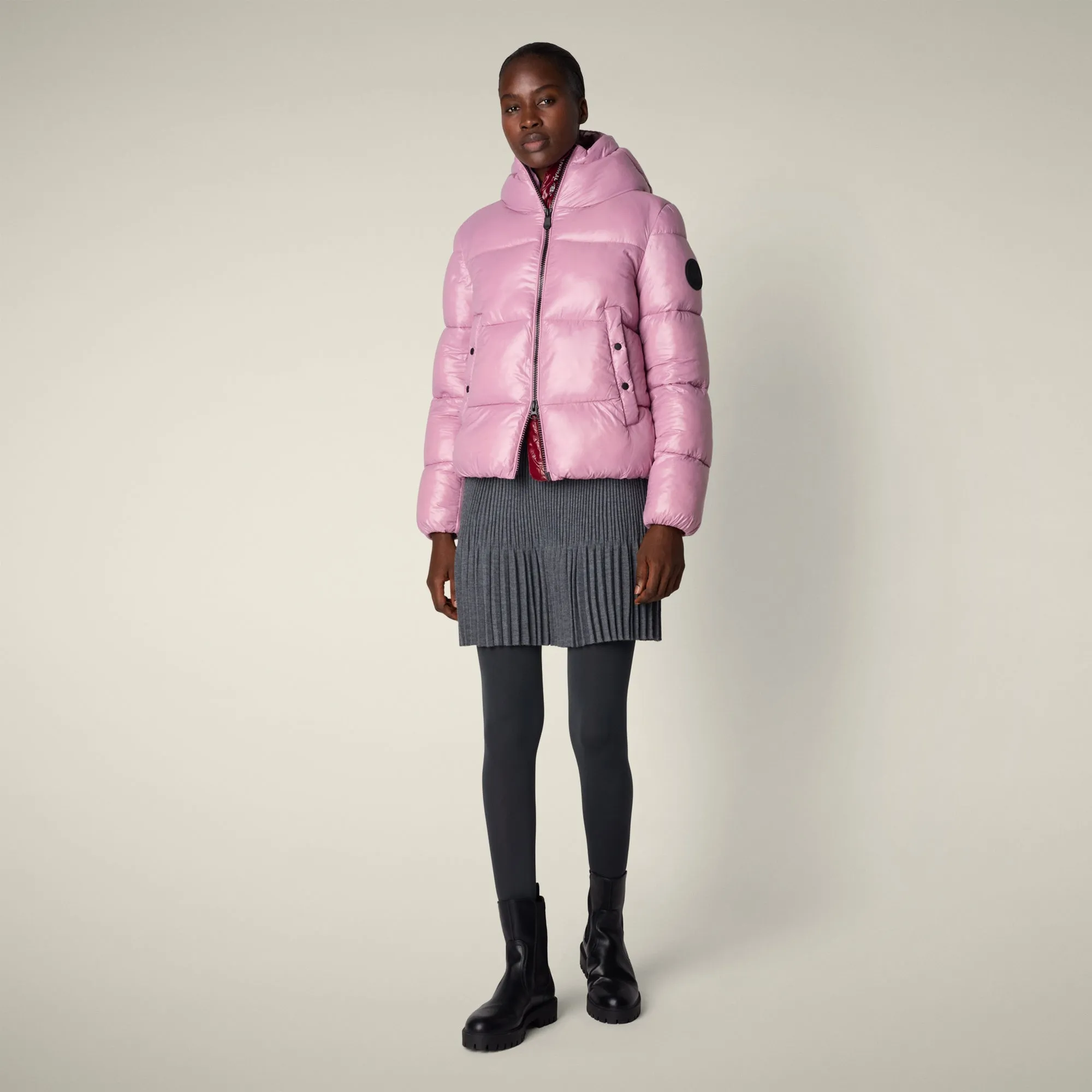 Women's animal free puffer jacket biddy in wild orchid sold by Save The Duck product image thumbnail 2