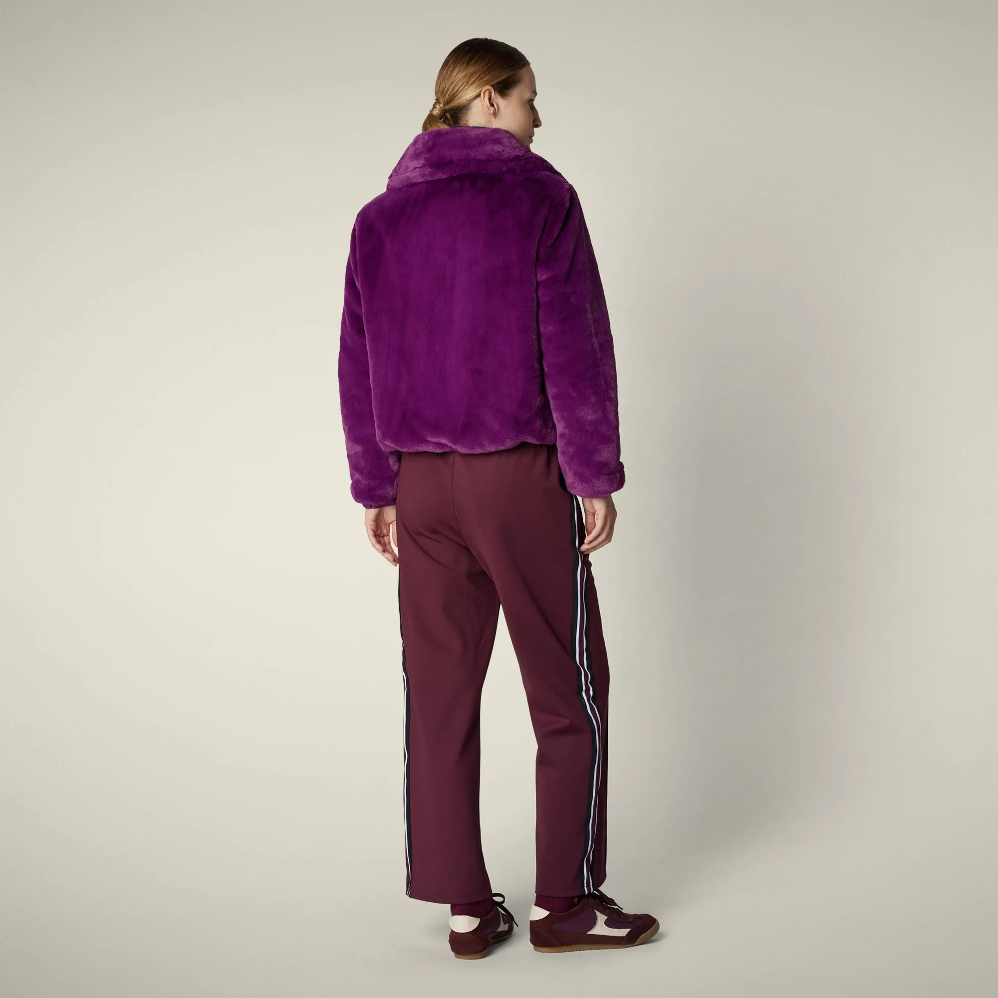 Women's Reversible Faux Fur Jacket Jeon in cyclamen violet sold by Save The Duck product image thumbnail 5