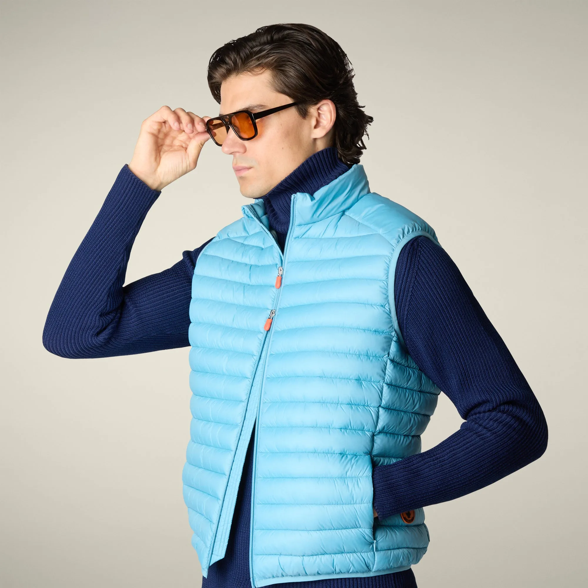 Men's Puffer Vest Adam in Bay Blue sold by Save The Duck product image thumbnail 4
