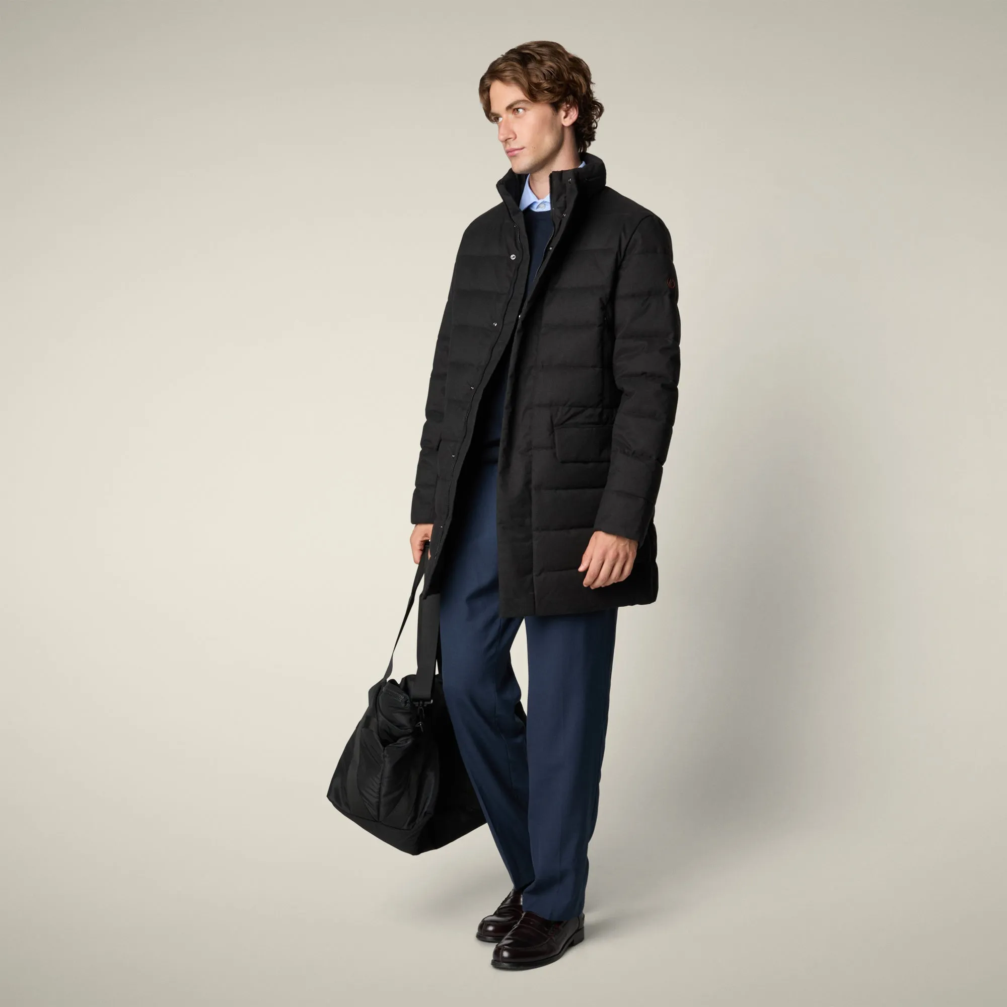 Men's animal free puffer gordon in black melange sold by Save The Duck