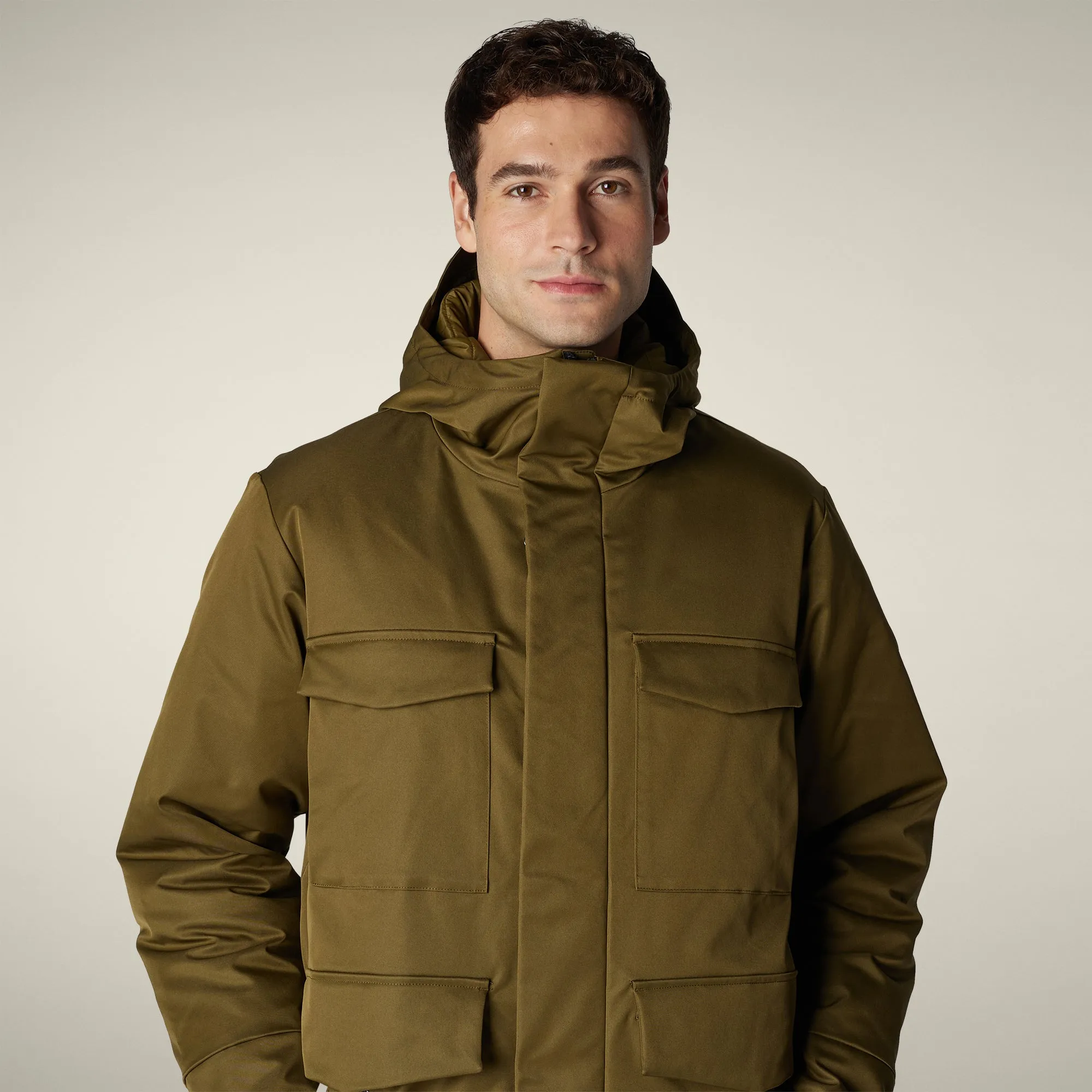 Men's Parka Nicolas in Bark Green sold by Save The Duck product image thumbnail 4