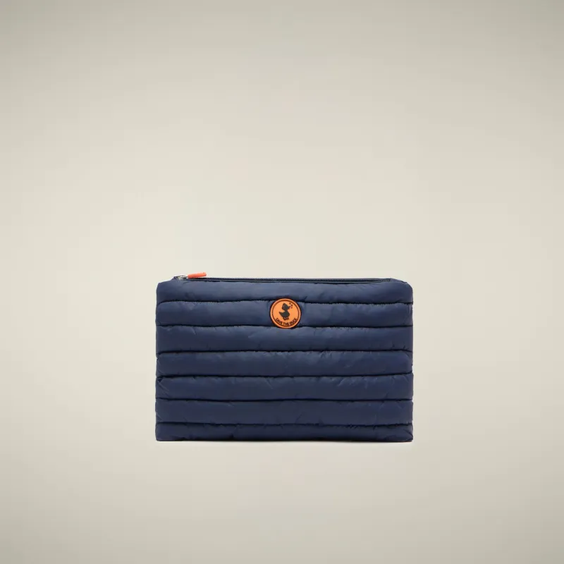 Unisex quilted pouch shaula in blue navy made by Save The Duck