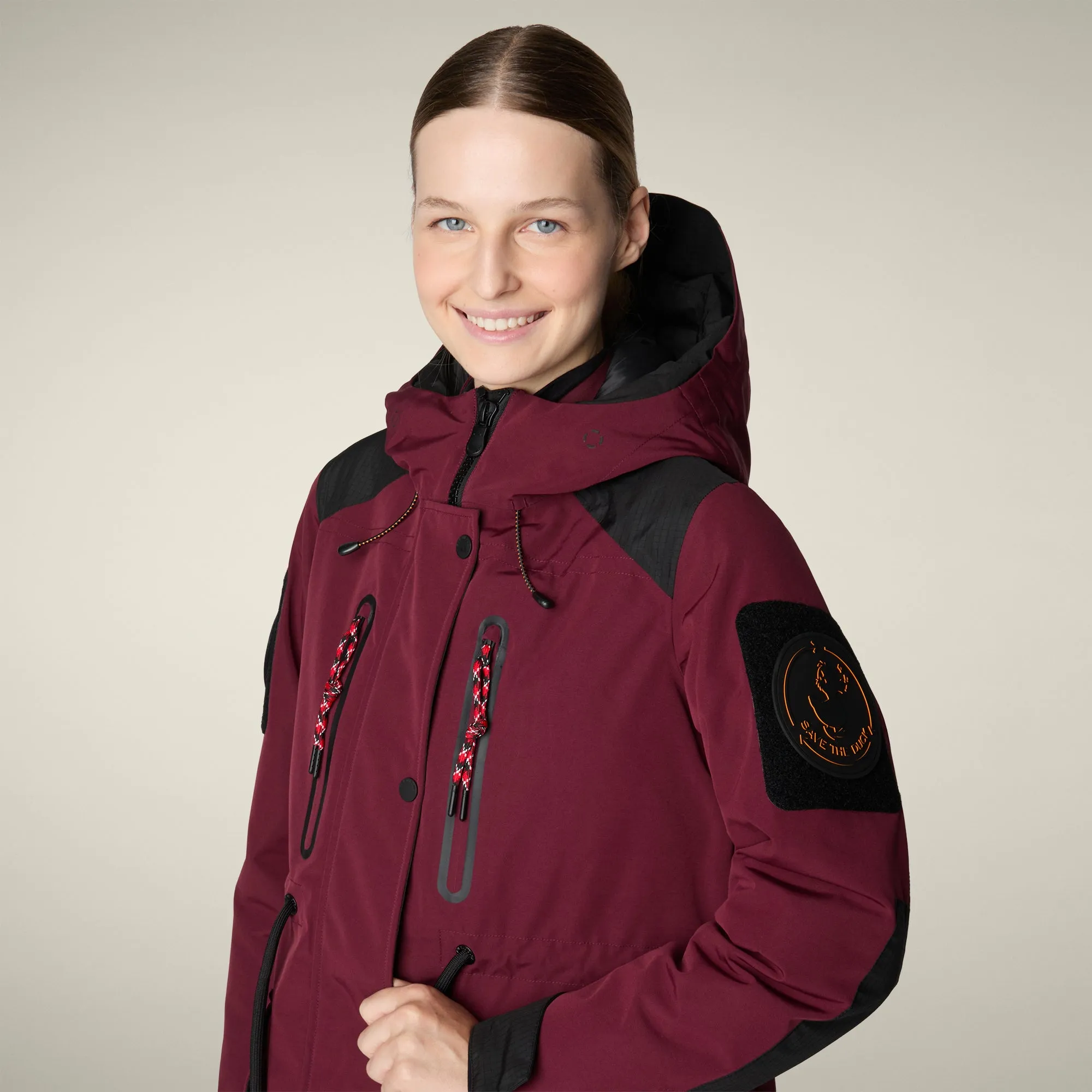 Women's Winter Parka Kamet in Wine Red sold by Save The Duck product image thumbnail 4