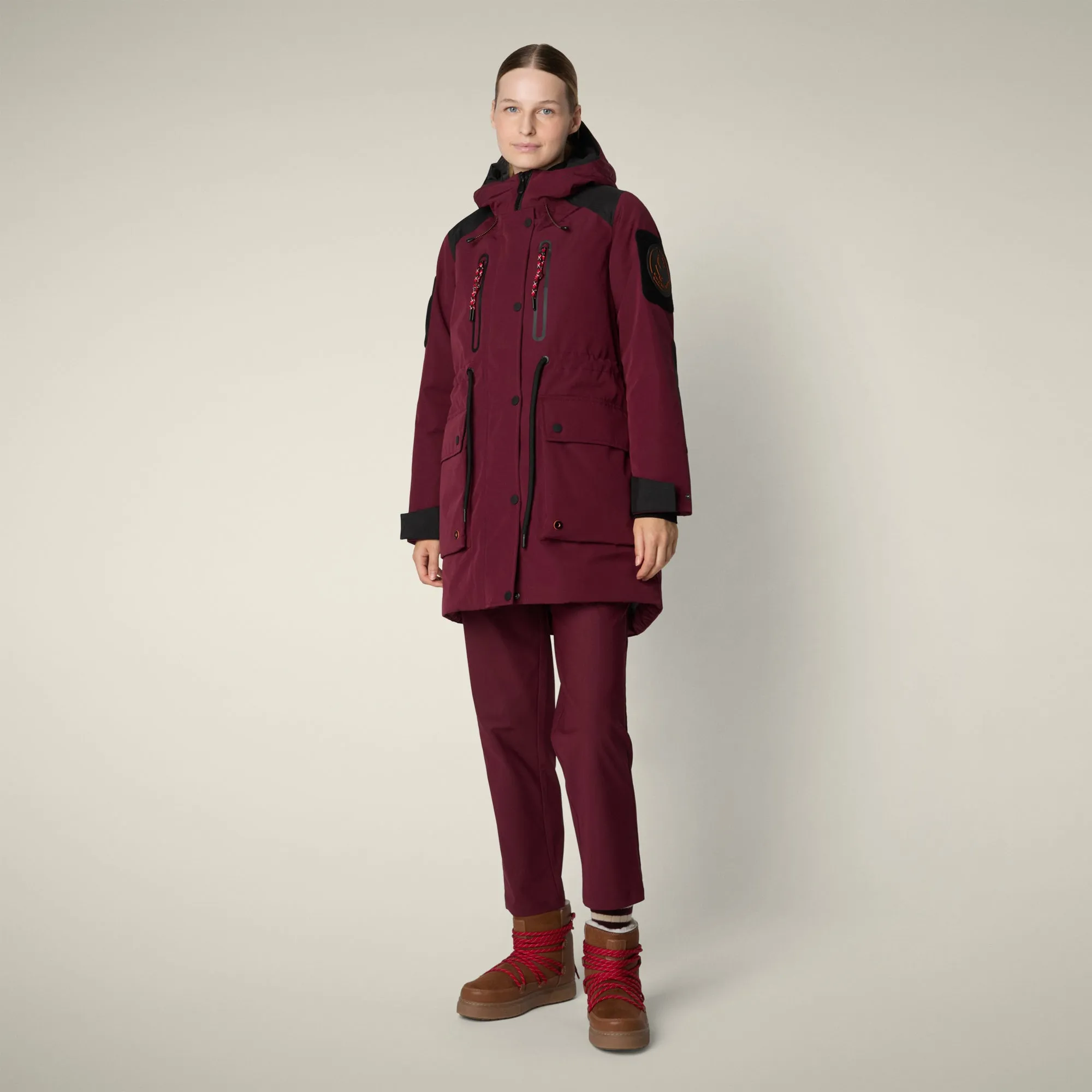 Women's Winter Parka Kamet in Wine Red sold by Save The Duck product image thumbnail 2
