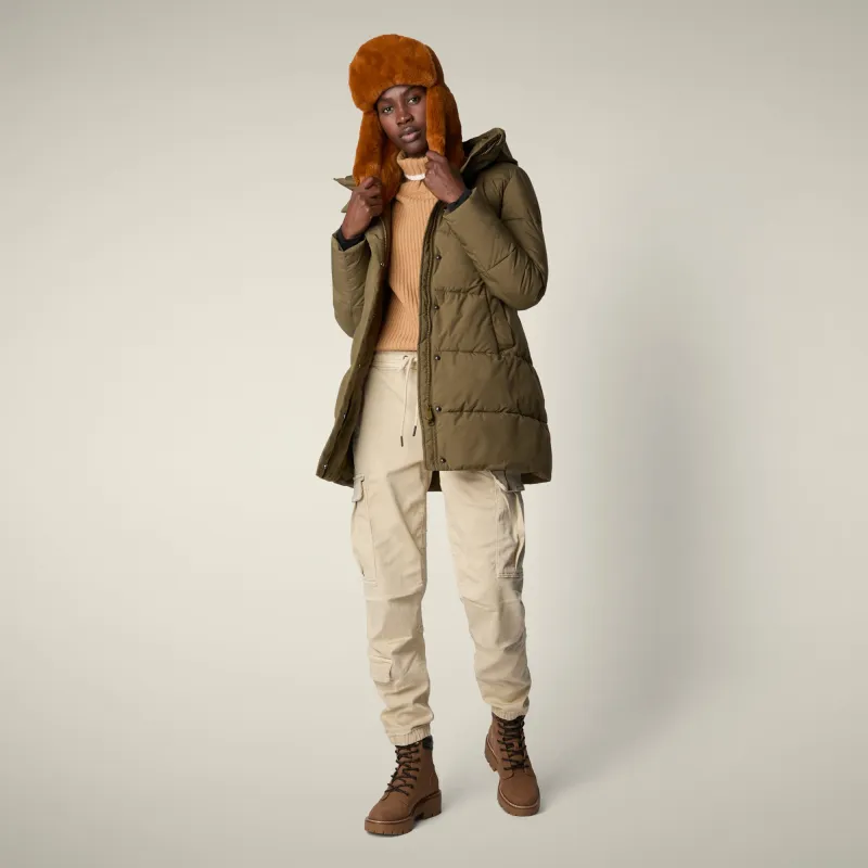 Women's Parka Bethany in Bark Green sold by Save The Duck