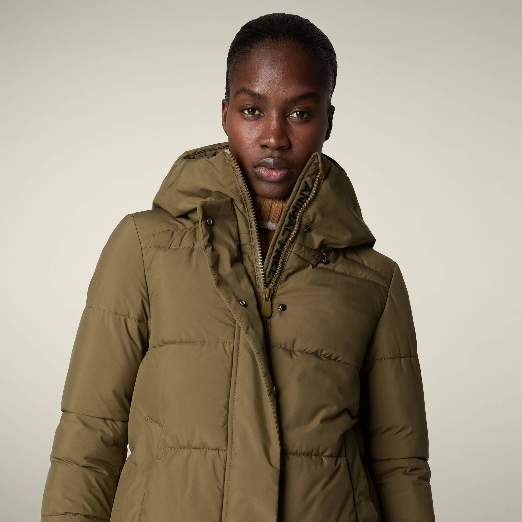 Women's Parka Bethany in Bark Green sold by Save The Duck product image thumbnail 4