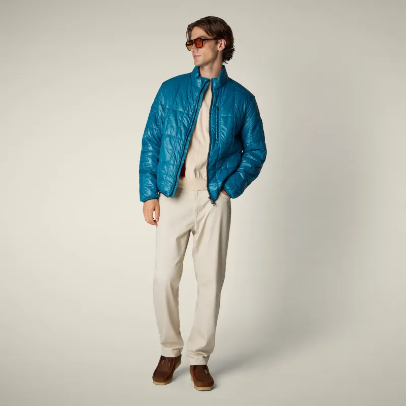 Men's Animal free puffer Jacket Jim in horizon blue sold by Save The Duck