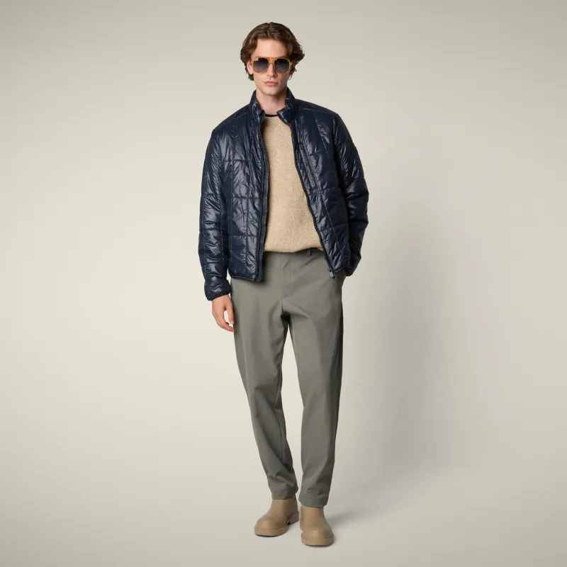 Men's Animal free puffer Jacket Jim in blue black sold by Save The Duck