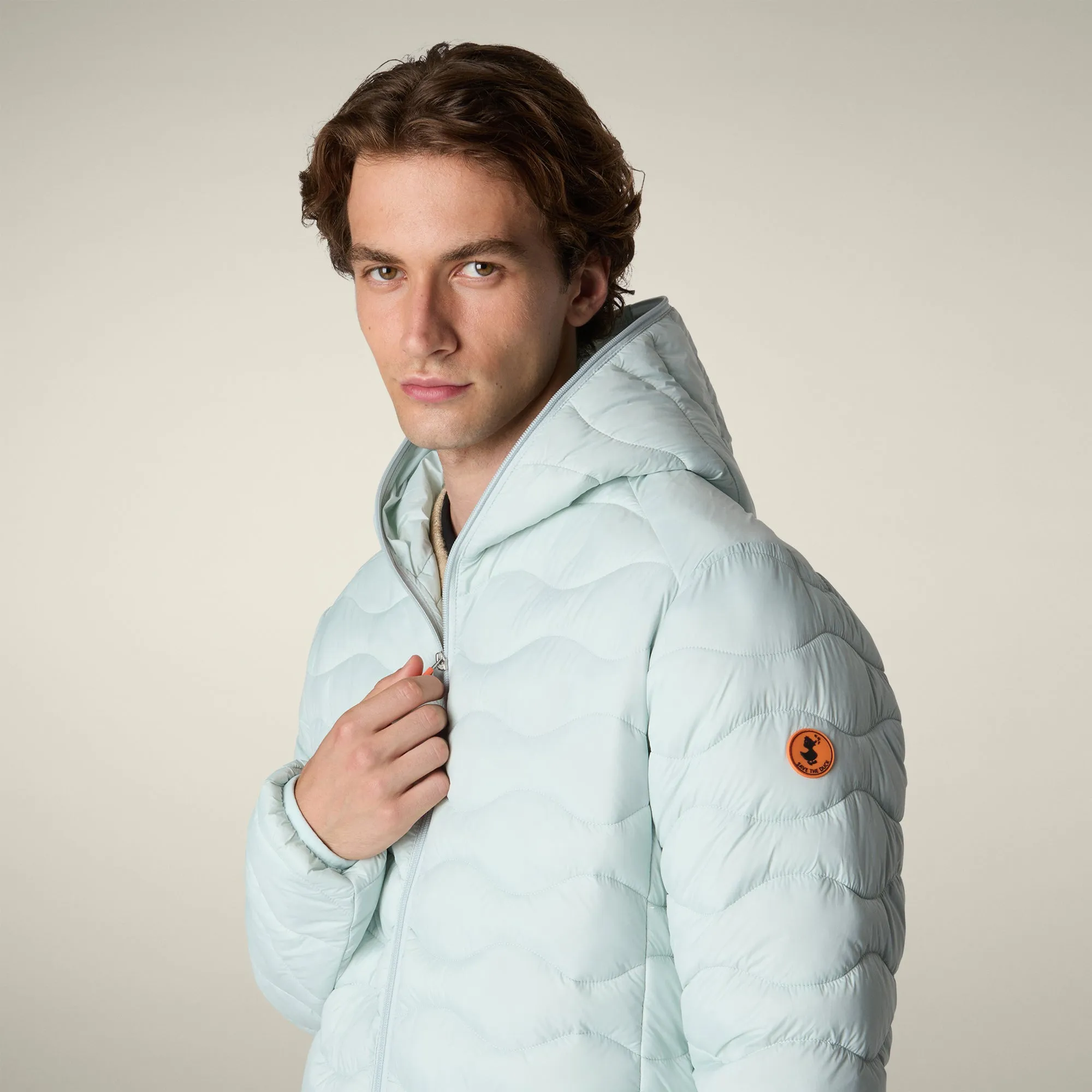 Men's animal free puffer jacket Reef in glacier blue sold by Save The Duck product image thumbnail 4