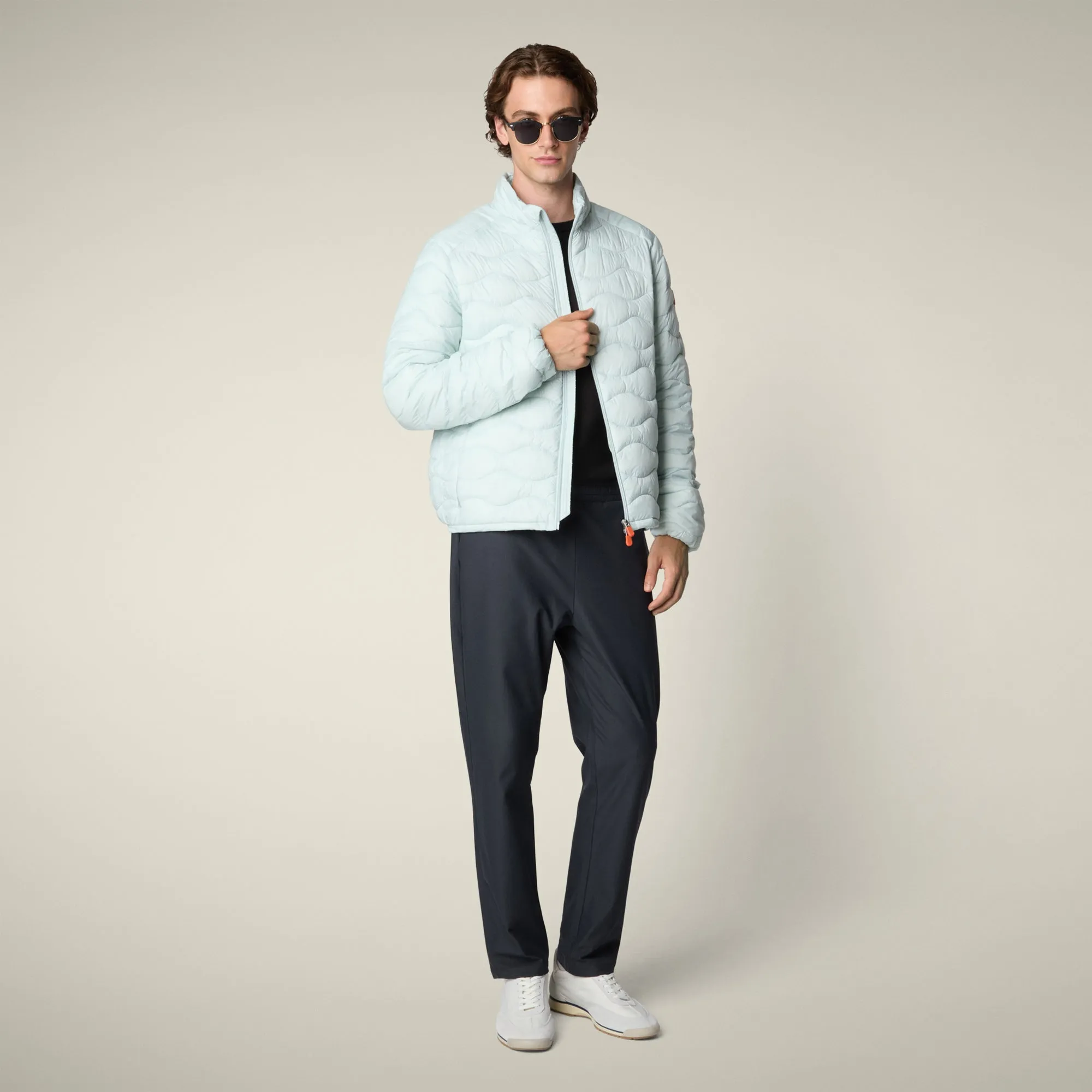 Men's Animal free puffer Jacket Whirl in glacier blue sold by Save The Duck