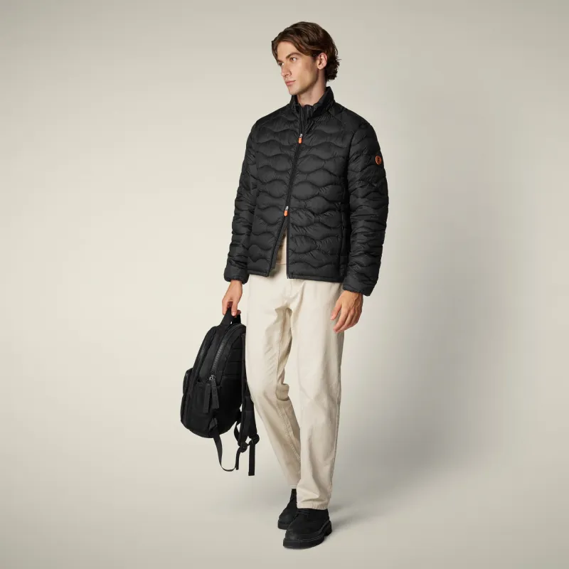 Men's Animal free puffer Jacket Whirl in black made by Save The Duck