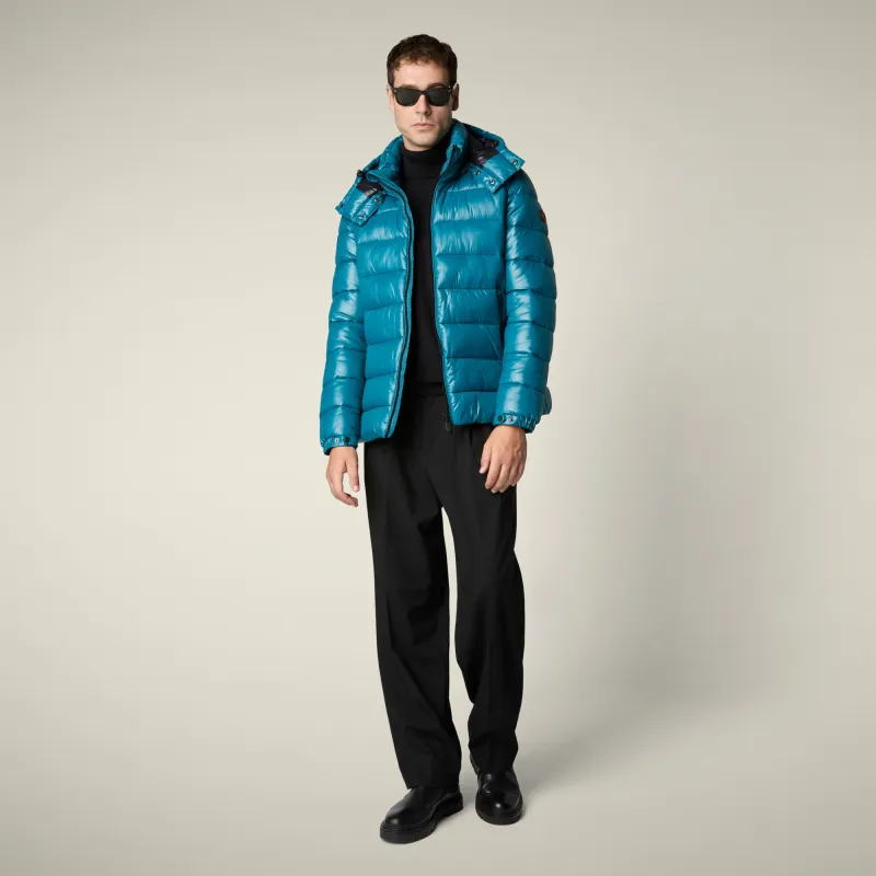 Men's Animal free puffer jacket florian in horizon blue sold by Save The Duck