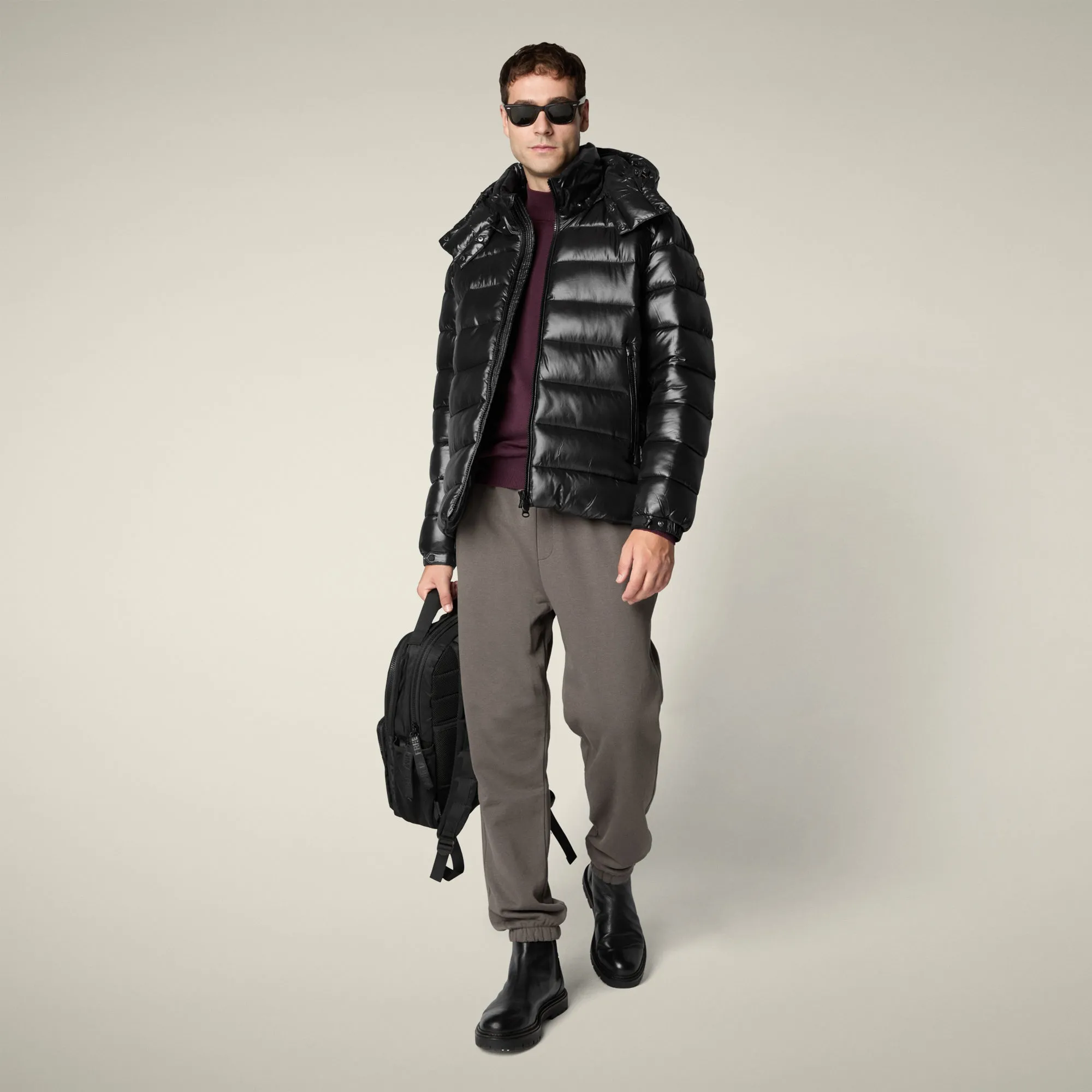 Men's Puffer Jacket Florian in Black sold by Save The Duck