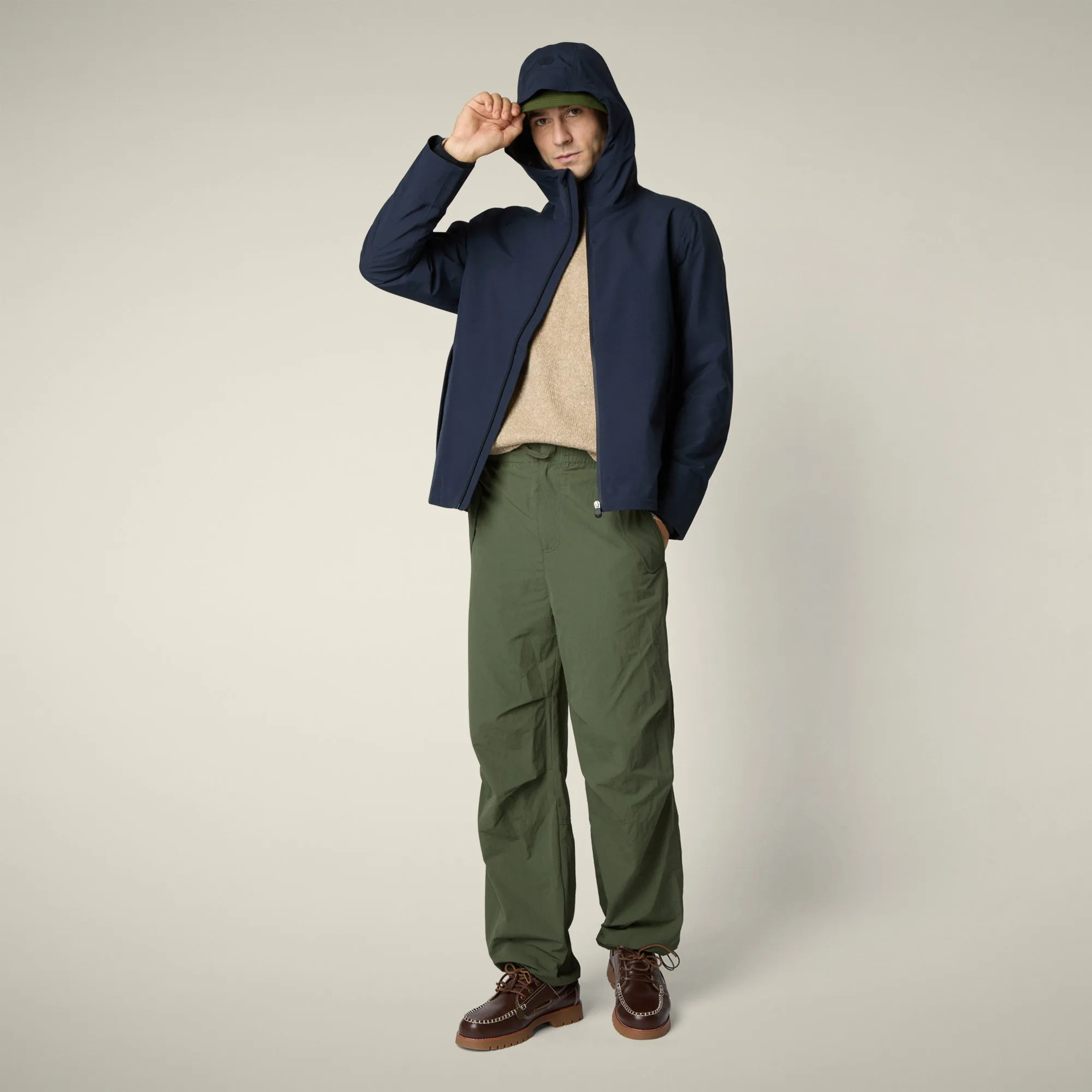 Men's Rain Jacket Jari in Blue Black sold by Save The Duck