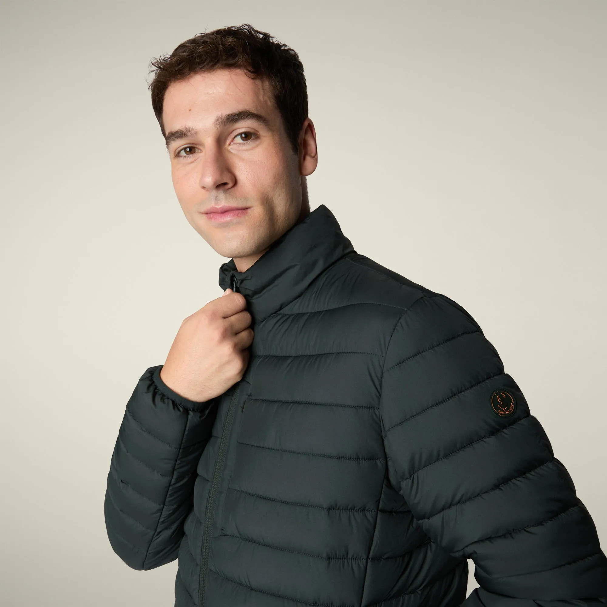 Men's animal free puffer Jacket Erion in Green Black sold by Save The Duck product image thumbnail 4