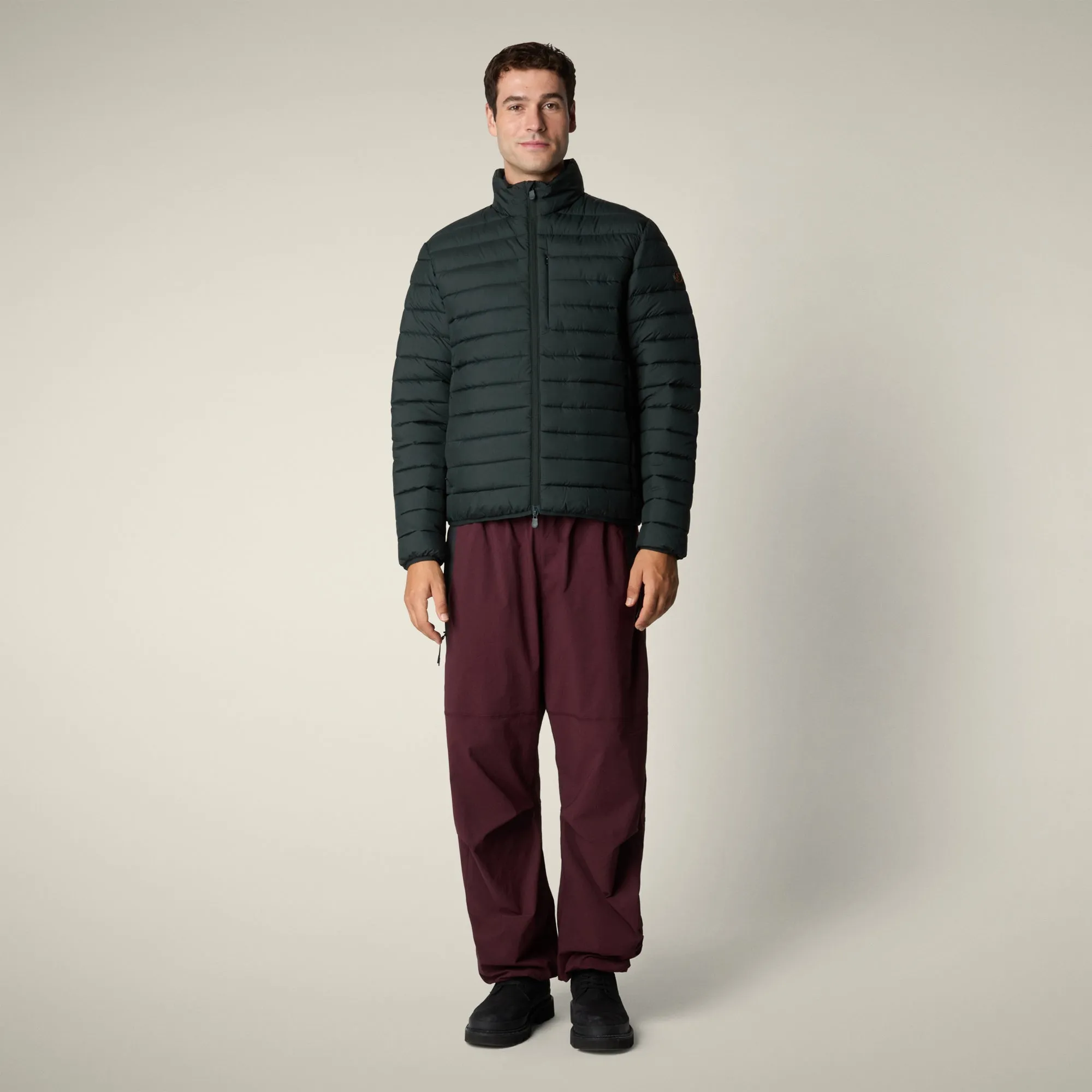 Men's animal free puffer Jacket Erion in Green Black sold by Save The Duck product image thumbnail 2