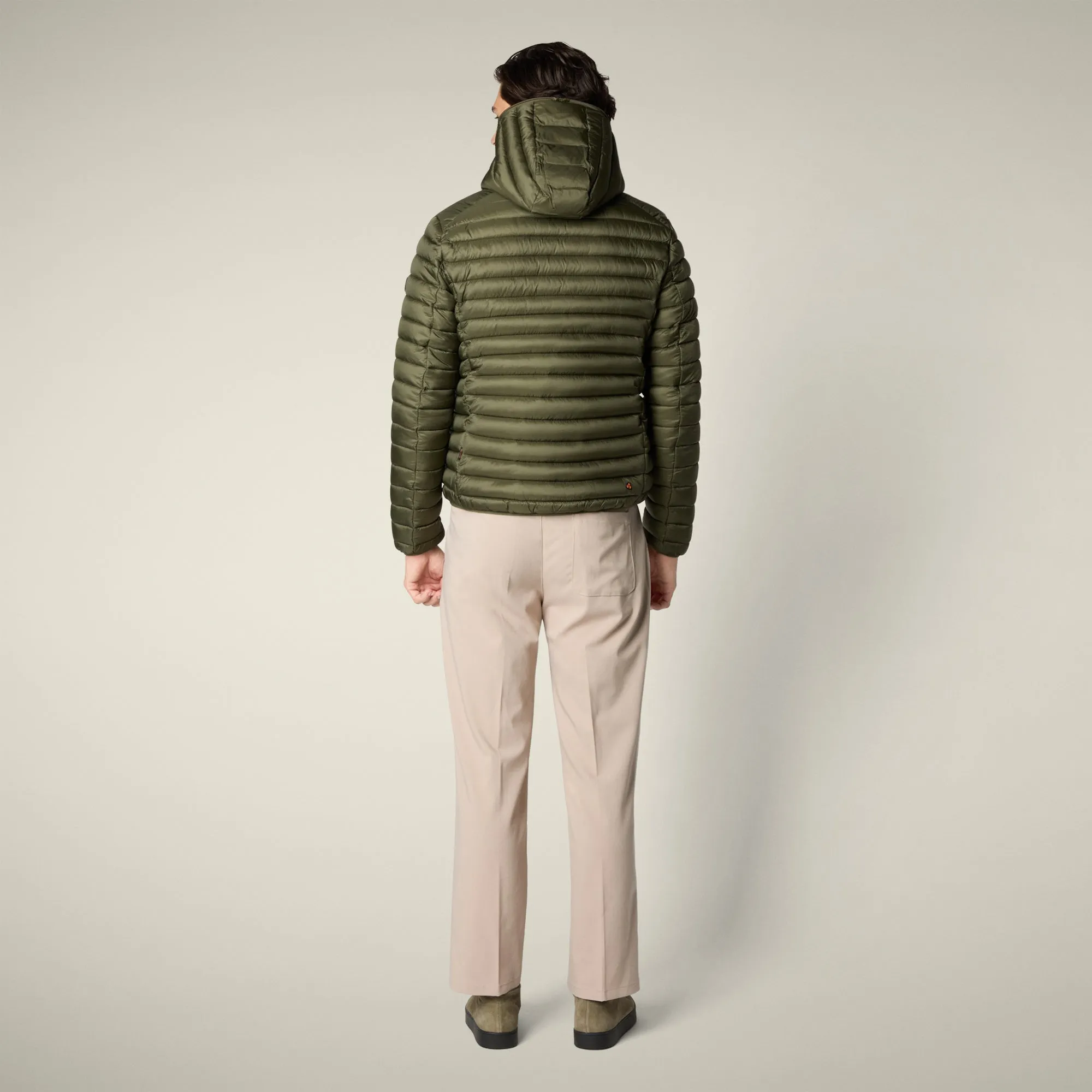 Men's Animal free puffer Jacket Devon in Dusty Olive sold by Save The Duck product image thumbnail 3