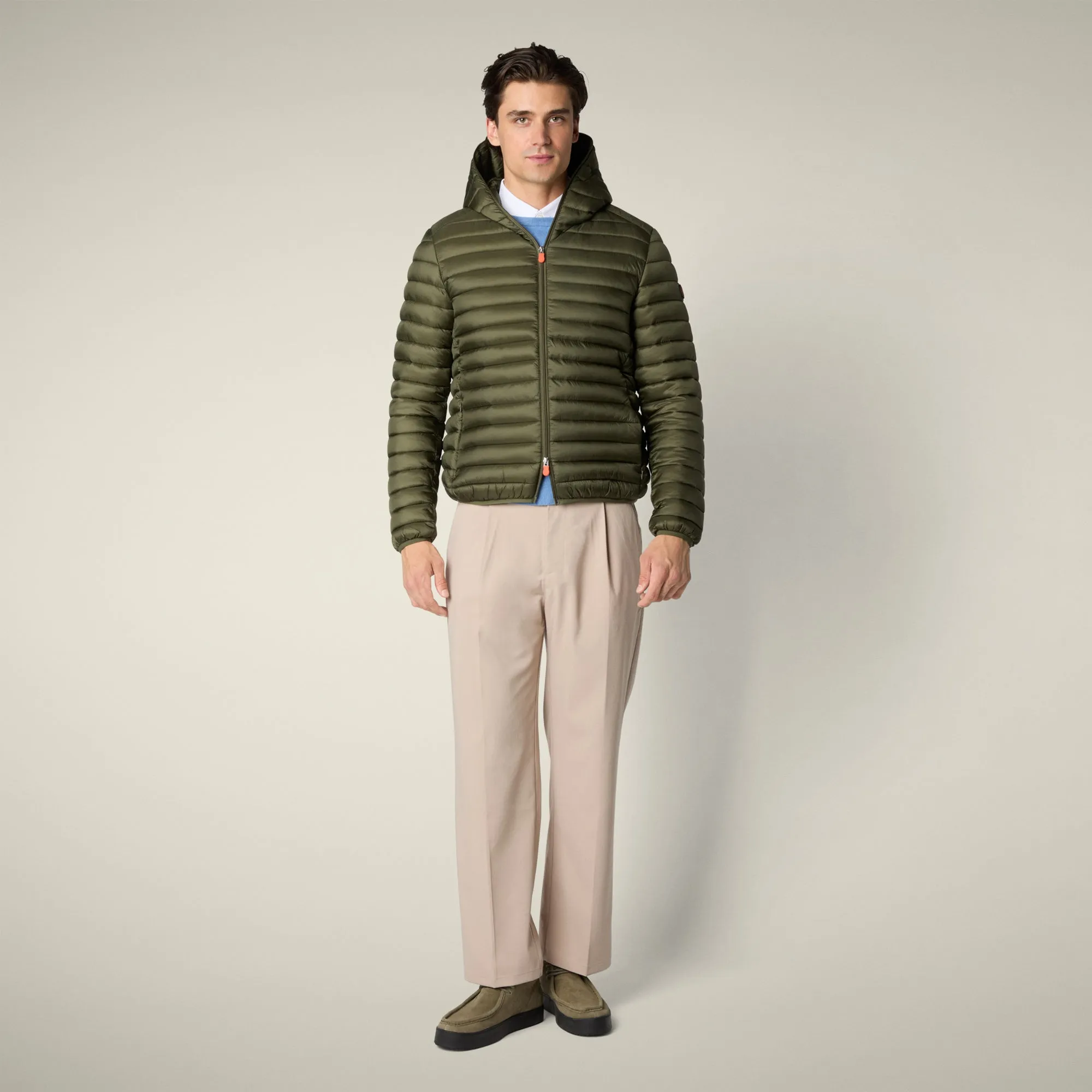 Men's Animal free puffer Jacket Devon in Dusty Olive sold by Save The Duck product image thumbnail 2