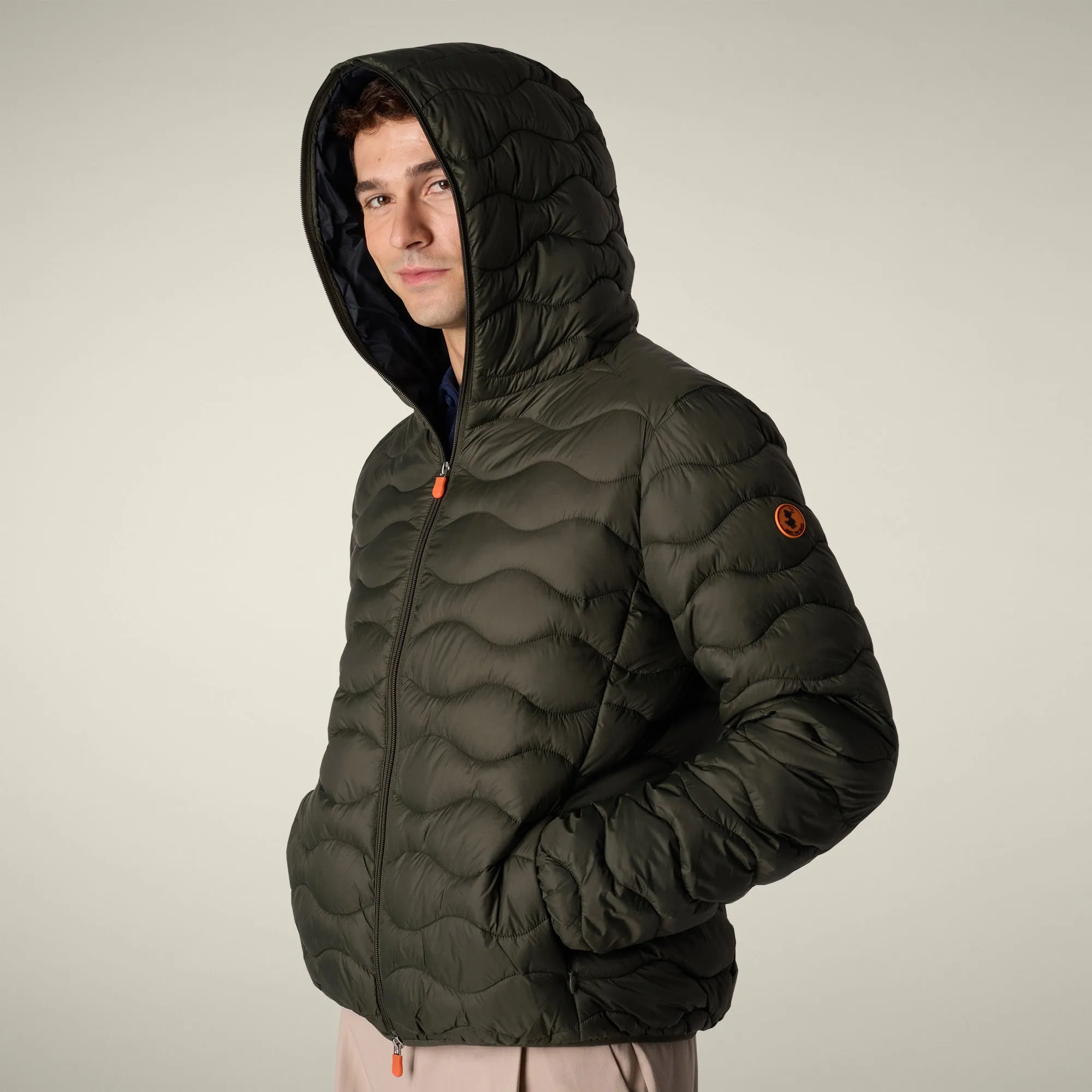 Men's animal free puffer jacket Reef in Land green sold by Save The Duck product image thumbnail 4